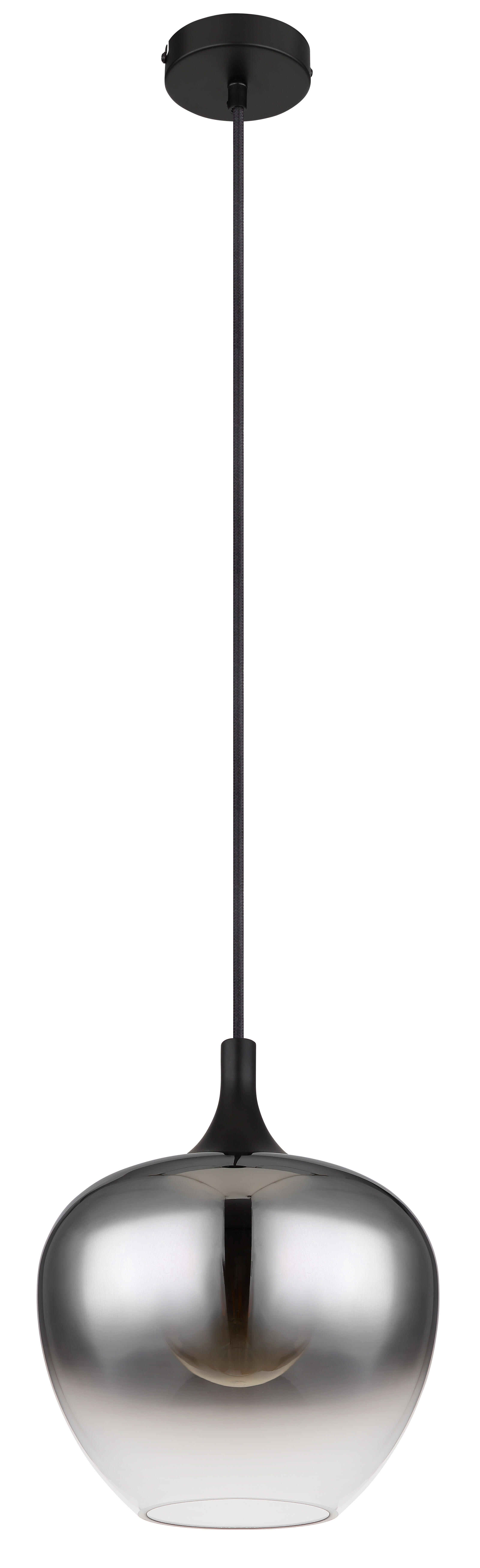 Candeeiro de teto suspenso MAXY E27 1 luz D24 cm metal/vidro preto - 2