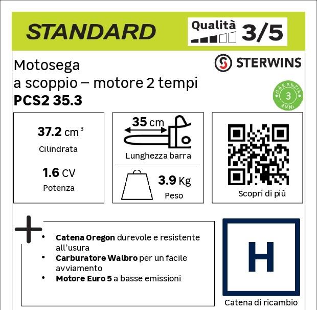 Motosega a scoppio 4 tempi STERWINS, 37.2 cc barra da 35 cm - 14