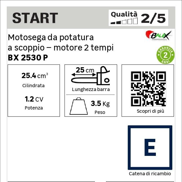 Motosega a scoppio MMS 2630 P, 25.4 cc barra da 30 cm - 16