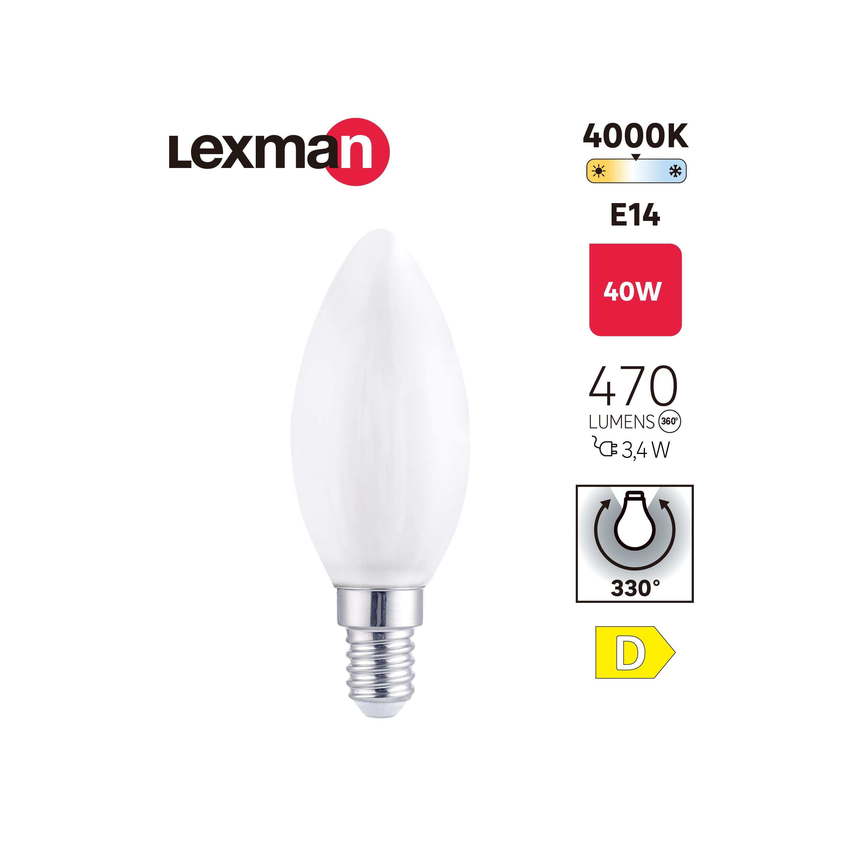 Żarówka LED E14 3,4 W 470 lm Neutralna biel Lexman - 5