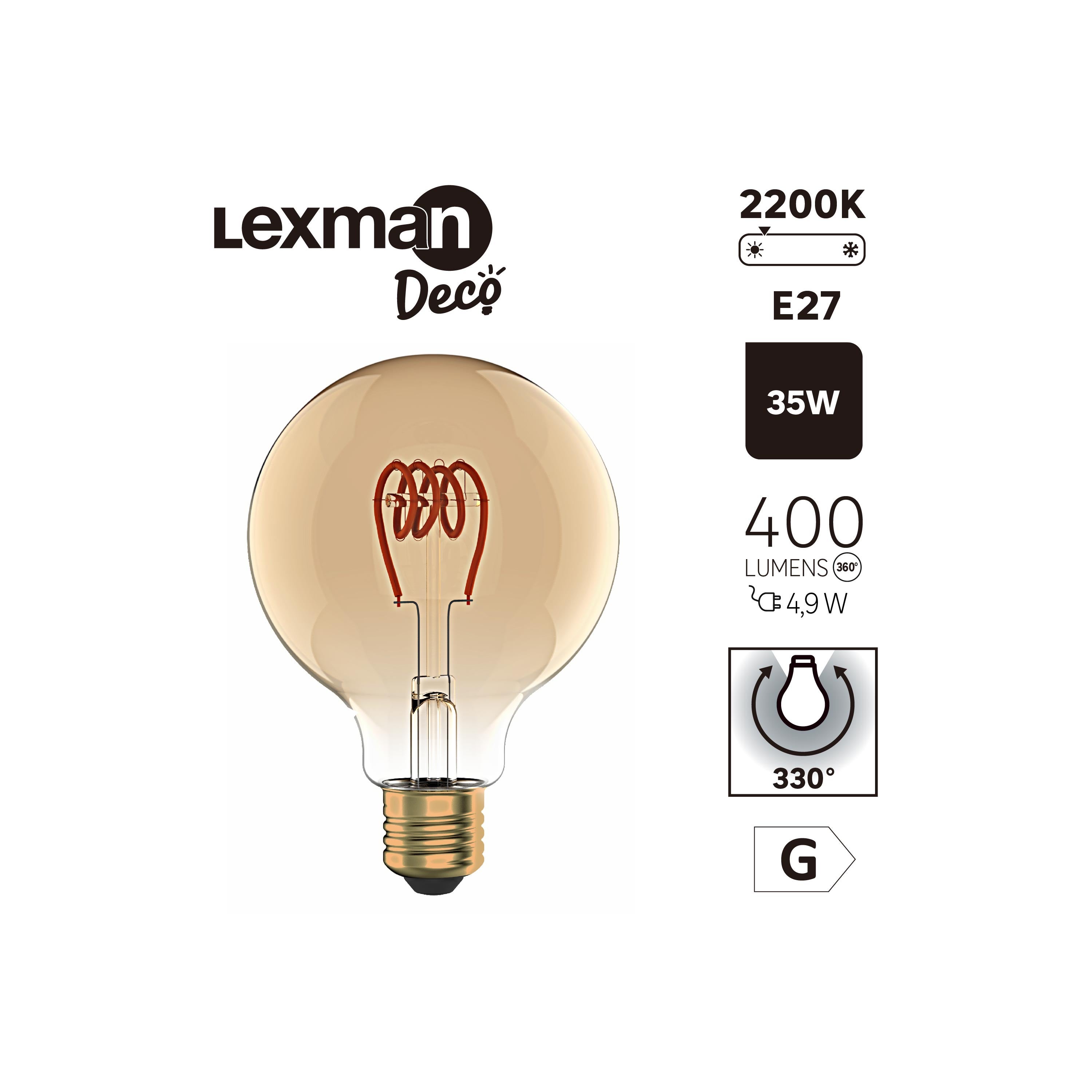 Lâmpada LED filamentos G95 E27 400LM 2200K ESP Lexman - 2