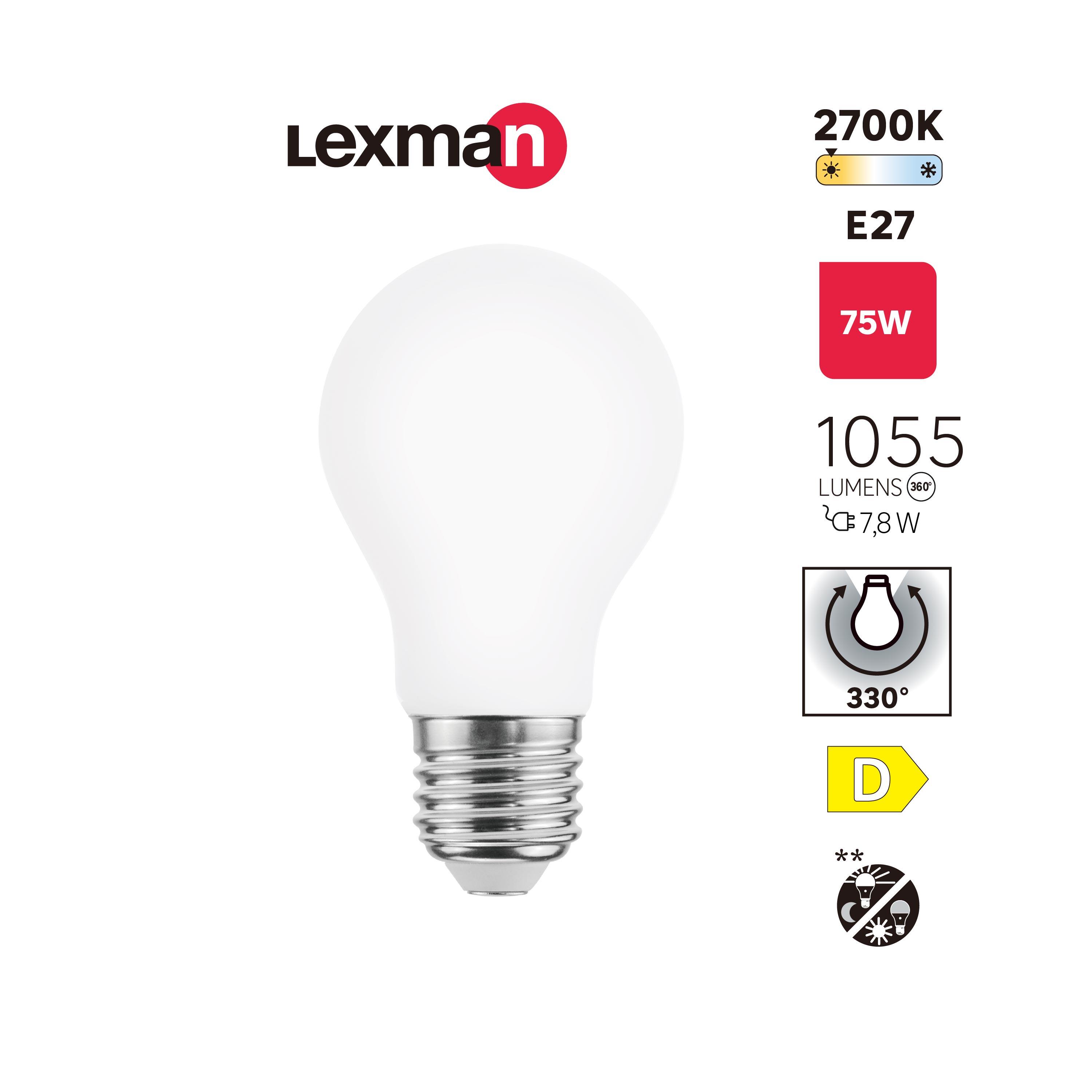Żarówka LED E27 7,8 W 1055 lm Ciepła biel Lexman - 5