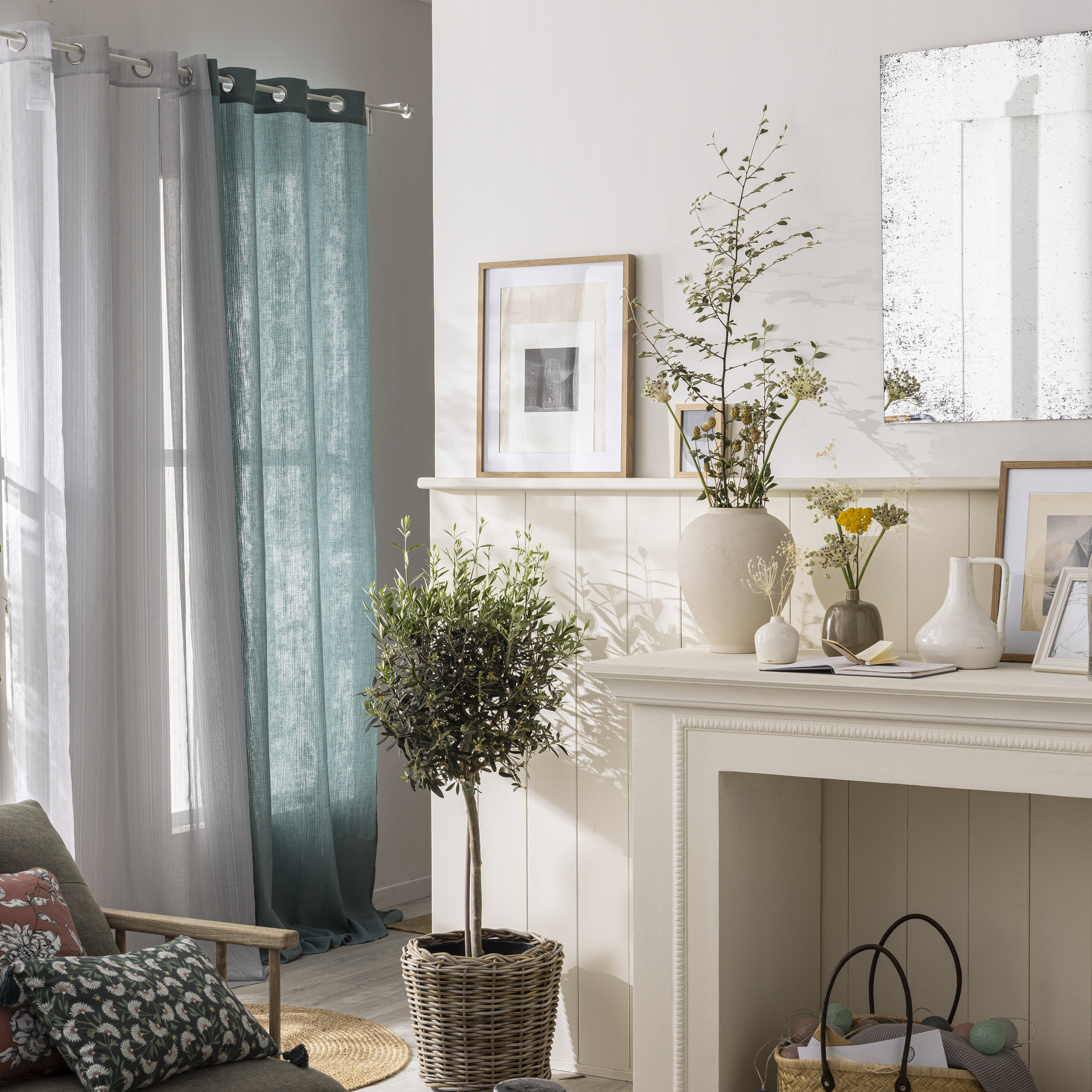 Tenda INSPIRE Tonia granit 5 grigio, occhiello 140x280 cm - 2