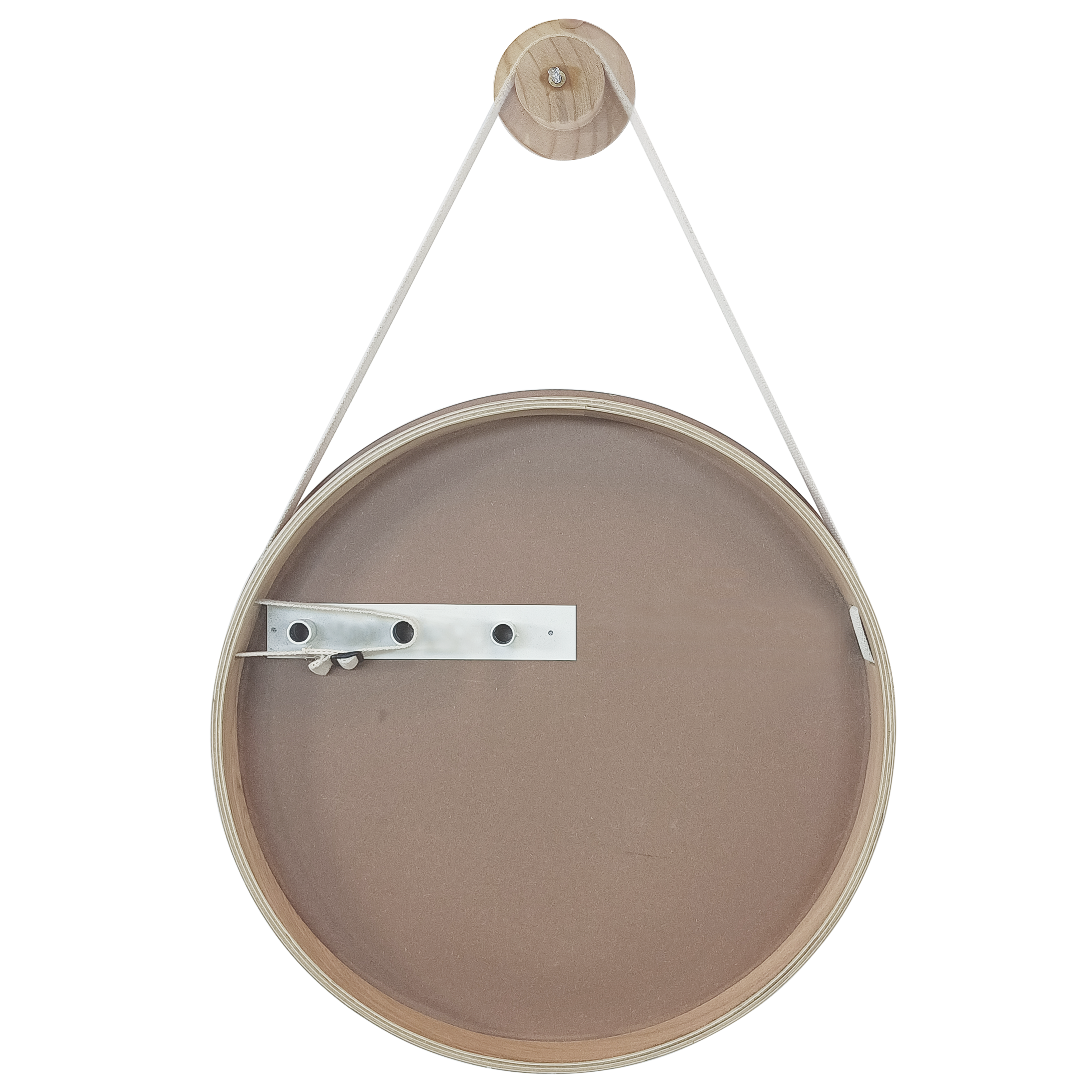 Miroir rond bois recouvert chêne Nordik barbier INSPIRE diam.55 cm - 8