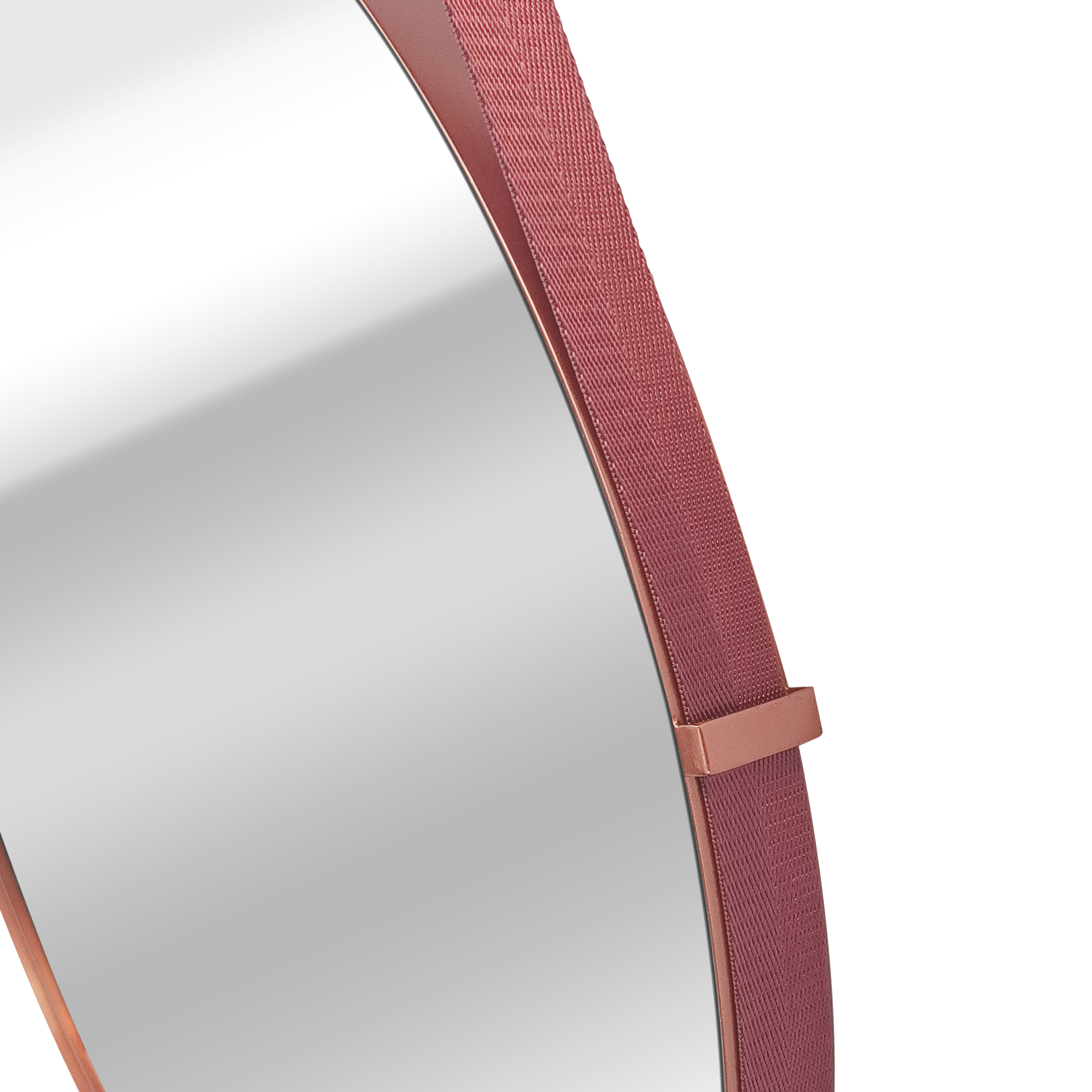 Espejo enmarcado de pared redondo Chana metal cobre brillante INSPIRE de 55 cm de diámetro - 6