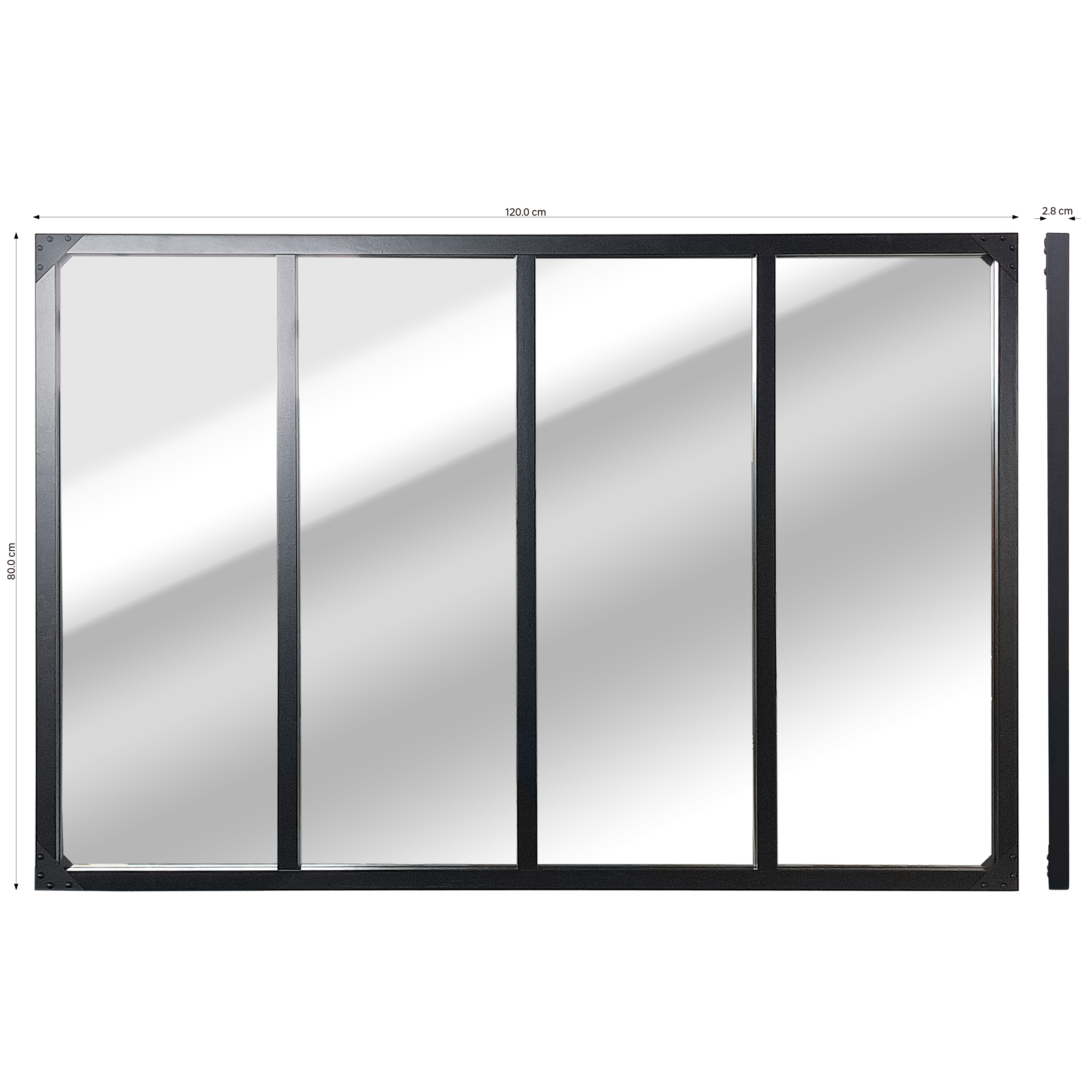 Espelho com moldura LOGGIA preto 120X80 cm Inspire - 7