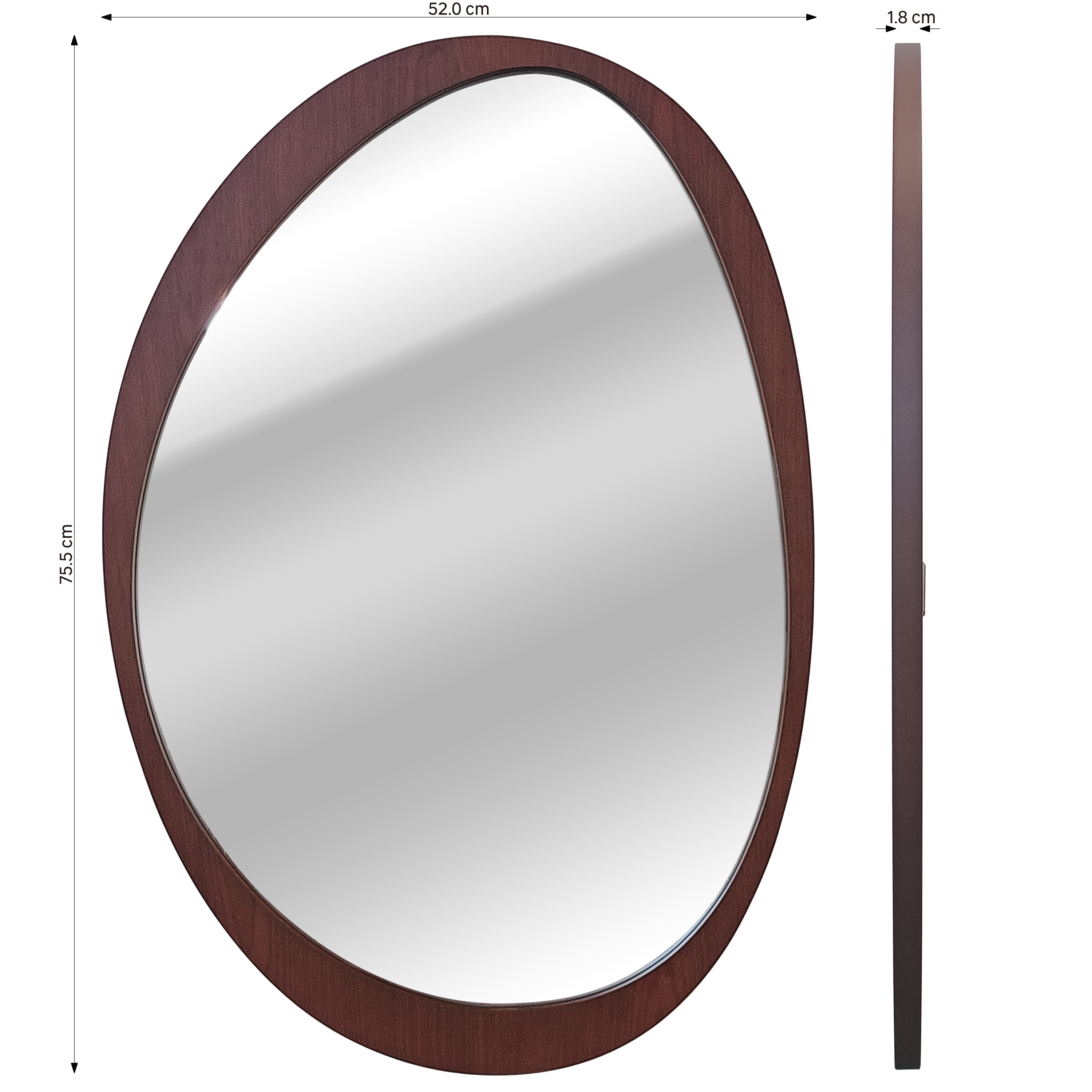 Espelho com moldura NEO WALNUT 51X77 cm Inspire - 7