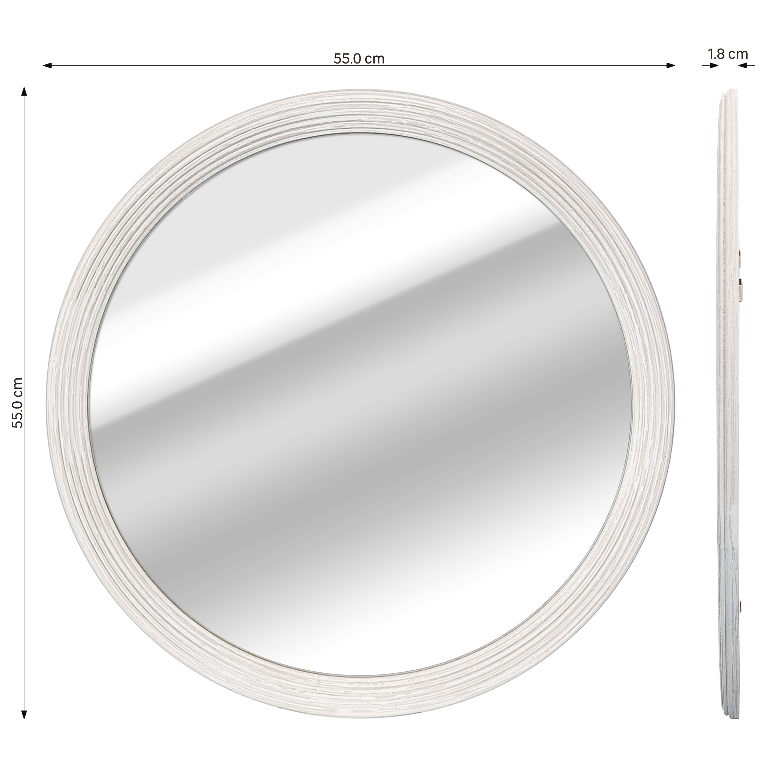 Lustro okrągłe Charm Used białe śr. 55 cm Inspire - 21