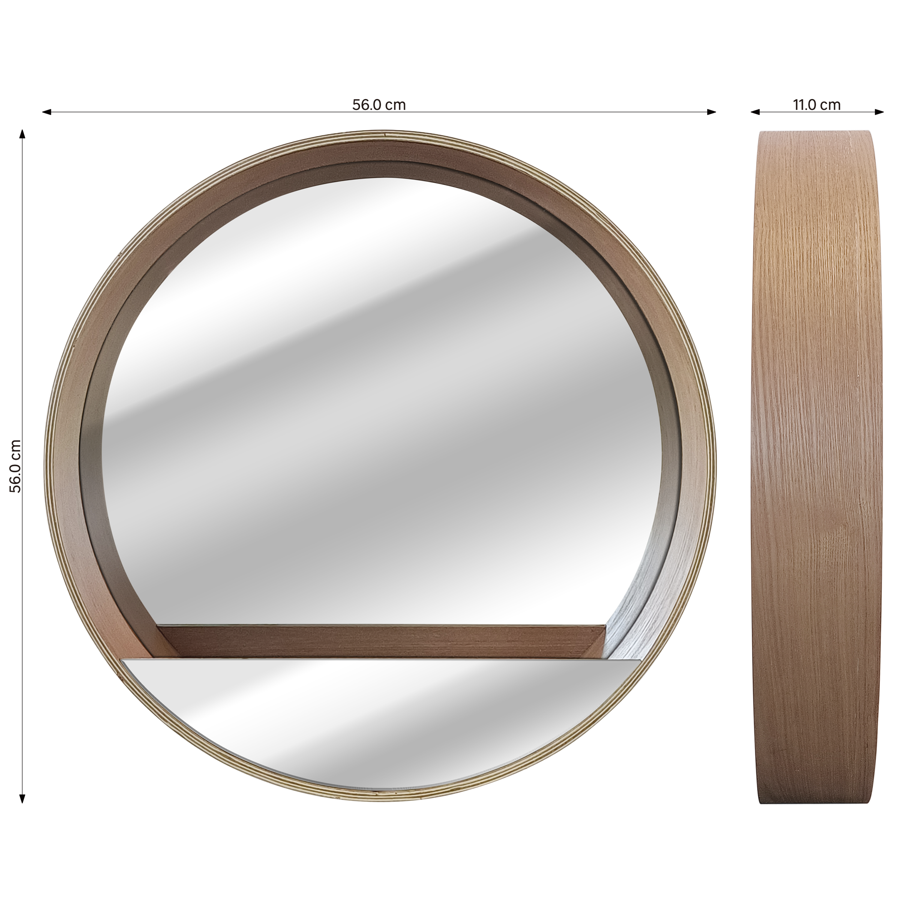 Miroir rond bois chêne Nordik tableto INSPIRE diam.56 cm - 3