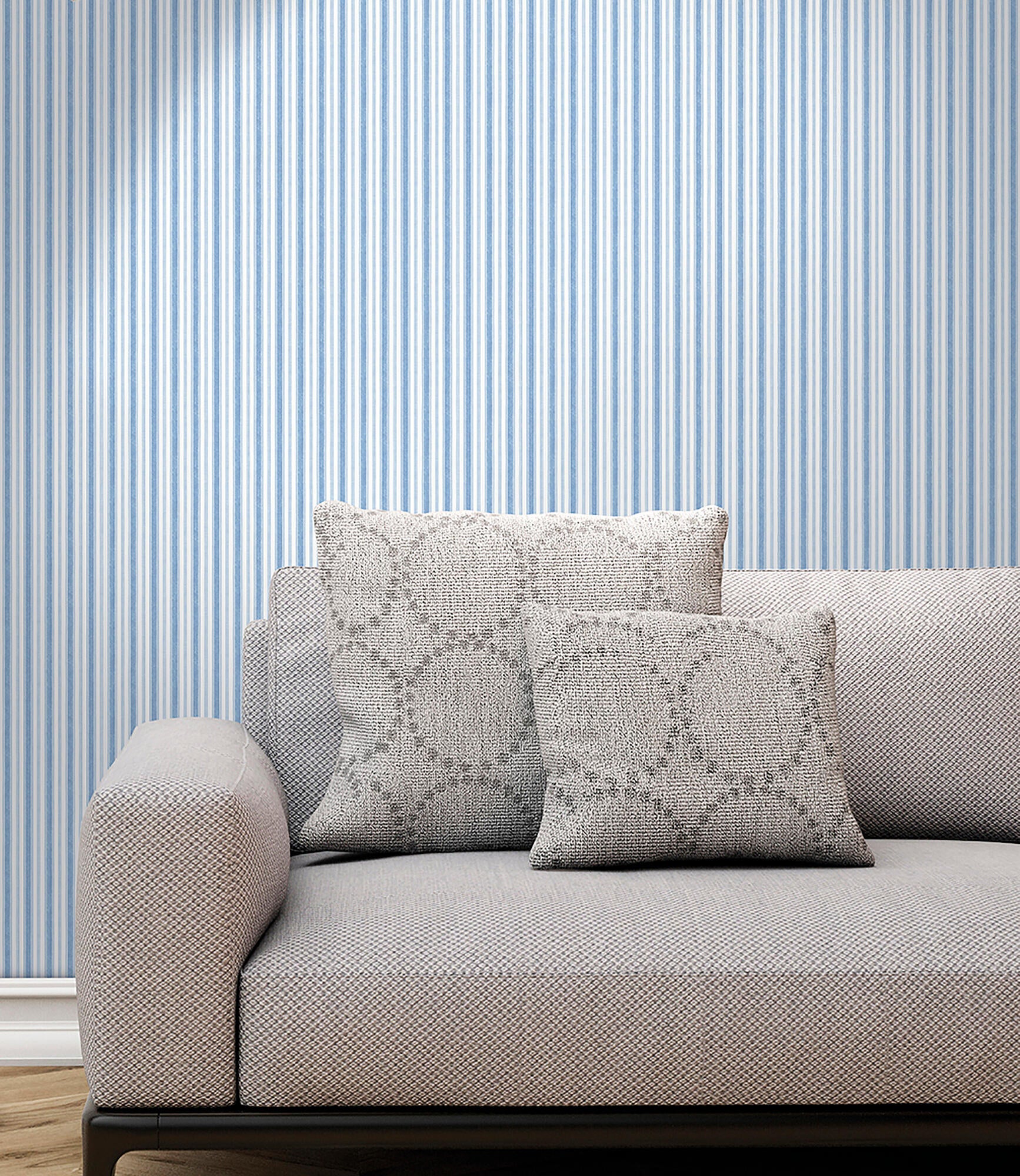 Papel pintado tnt raya azul/blanco de 5,2 m2 0,53x10 metros