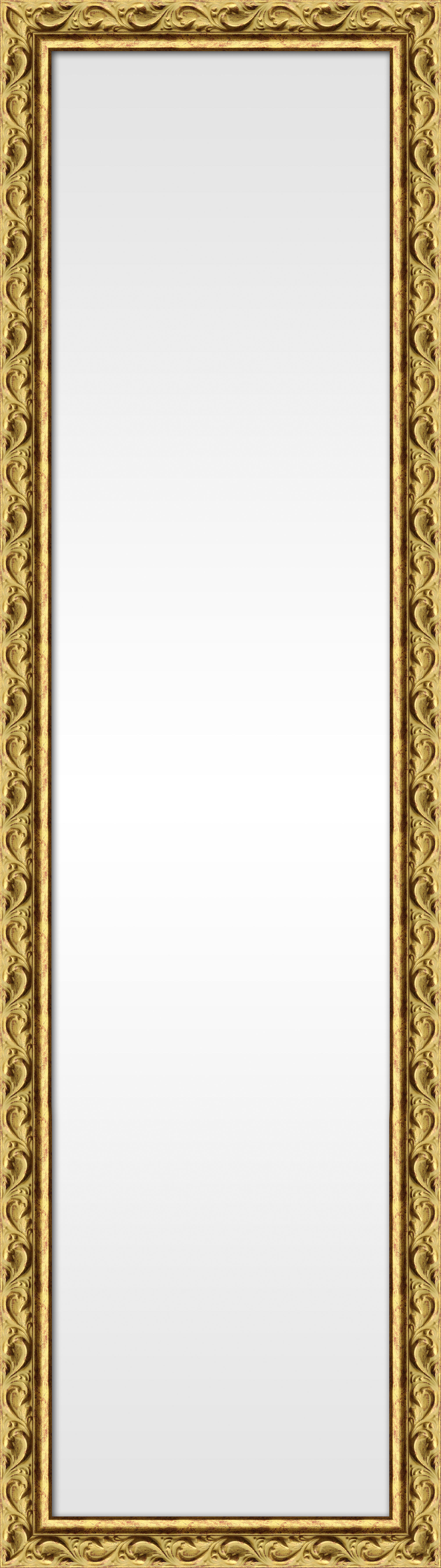 Espejo enmarcado de pared rectangular 070 mdf dorado mate de 46 x 166 cm