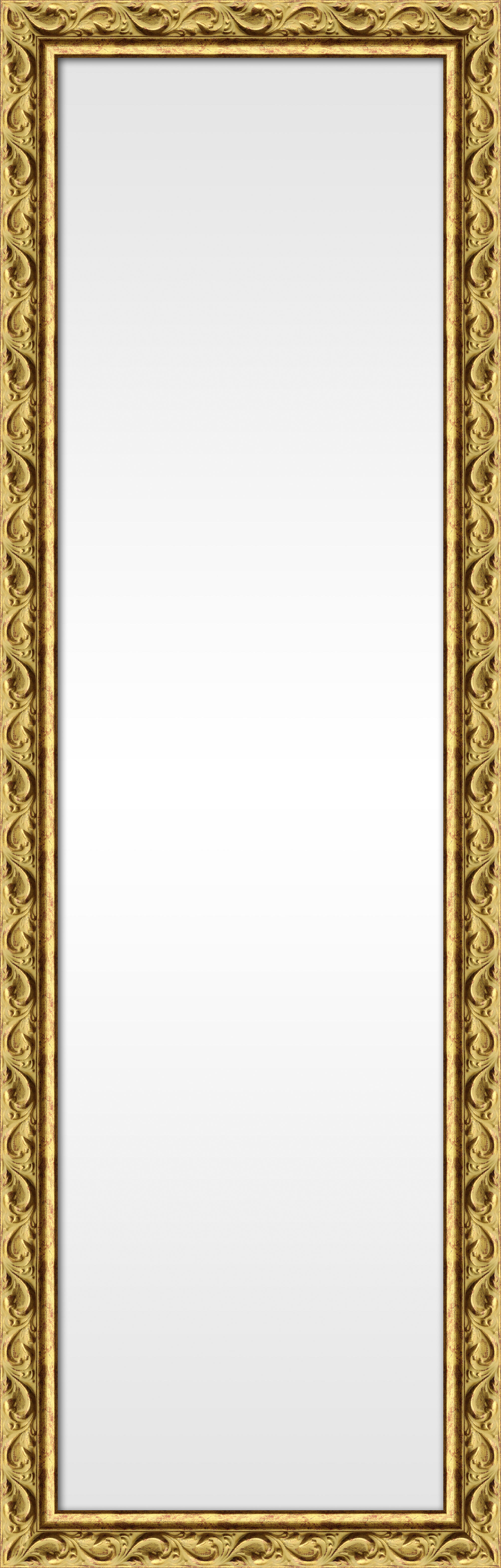 Espejo enmarcado de pared rectangular 070 mdf dorado mate de 47 x 149 cm