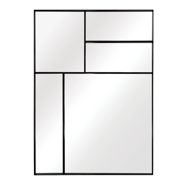 Lustro dekoracyjne Drian czarne 84 x 115 cm Inspire