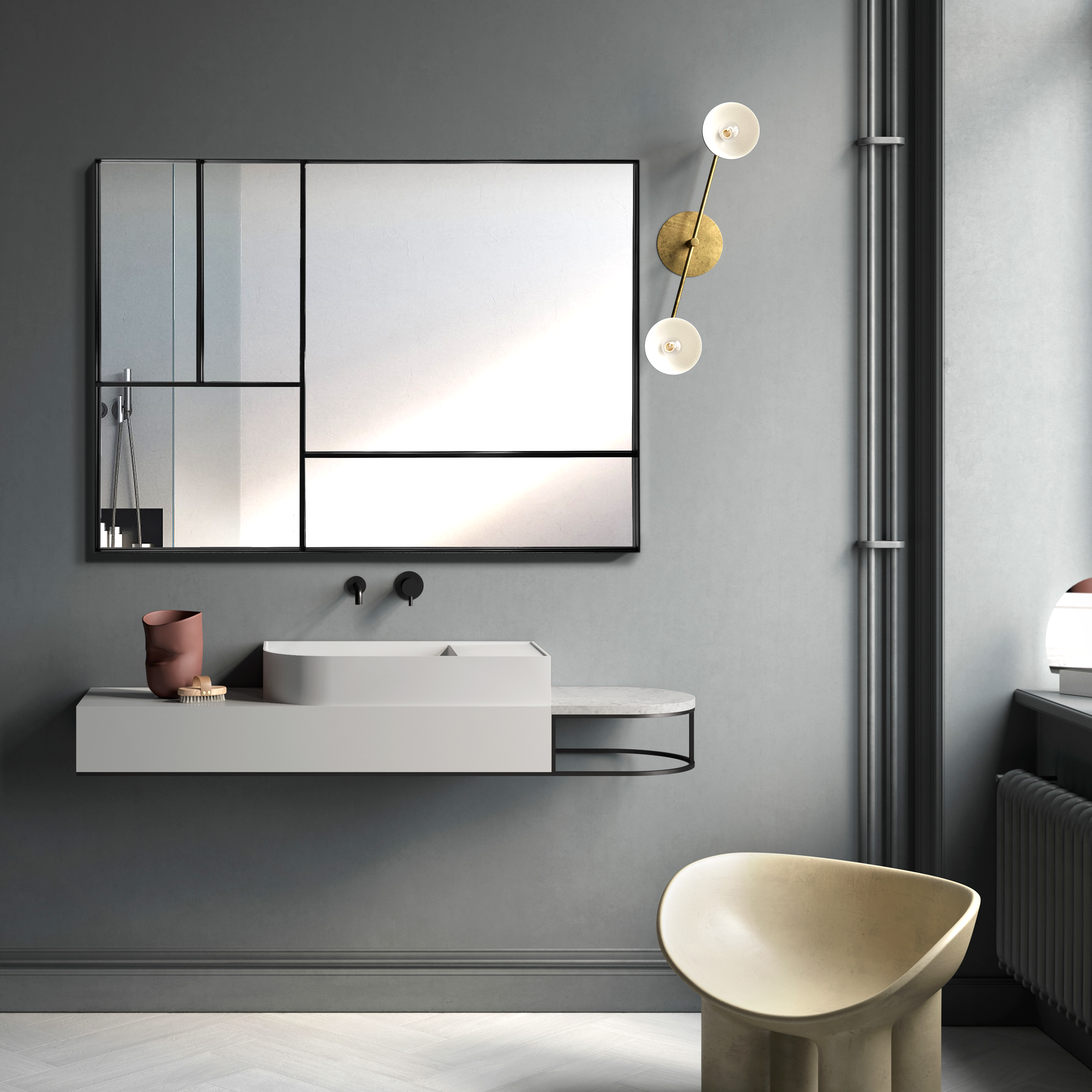 Miroir rectangulaire métal noir Drian INSPIRE, l.84 x H.114 cm - 10