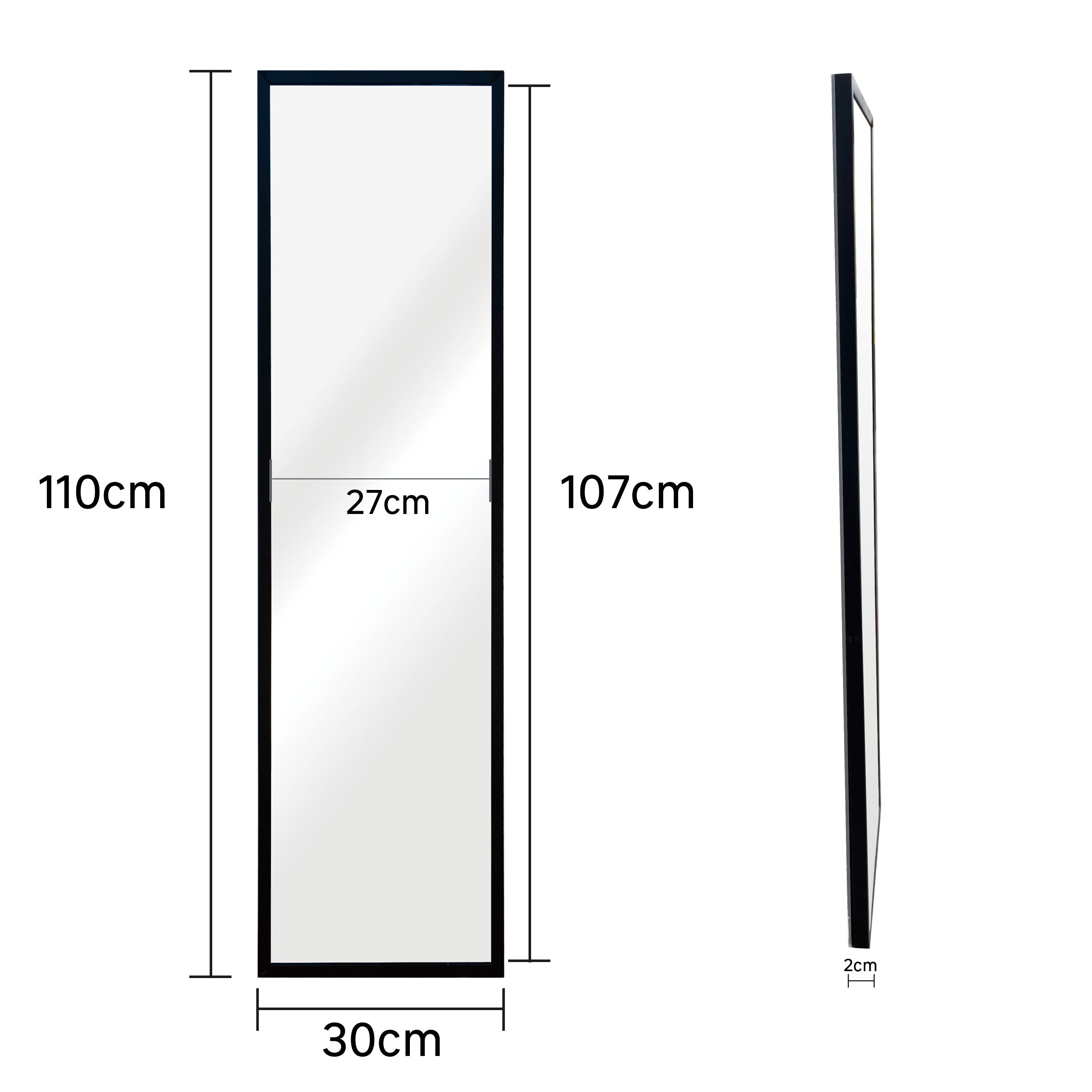 Lustro Atelier 30 x 110 cm czarne Inspire - 26