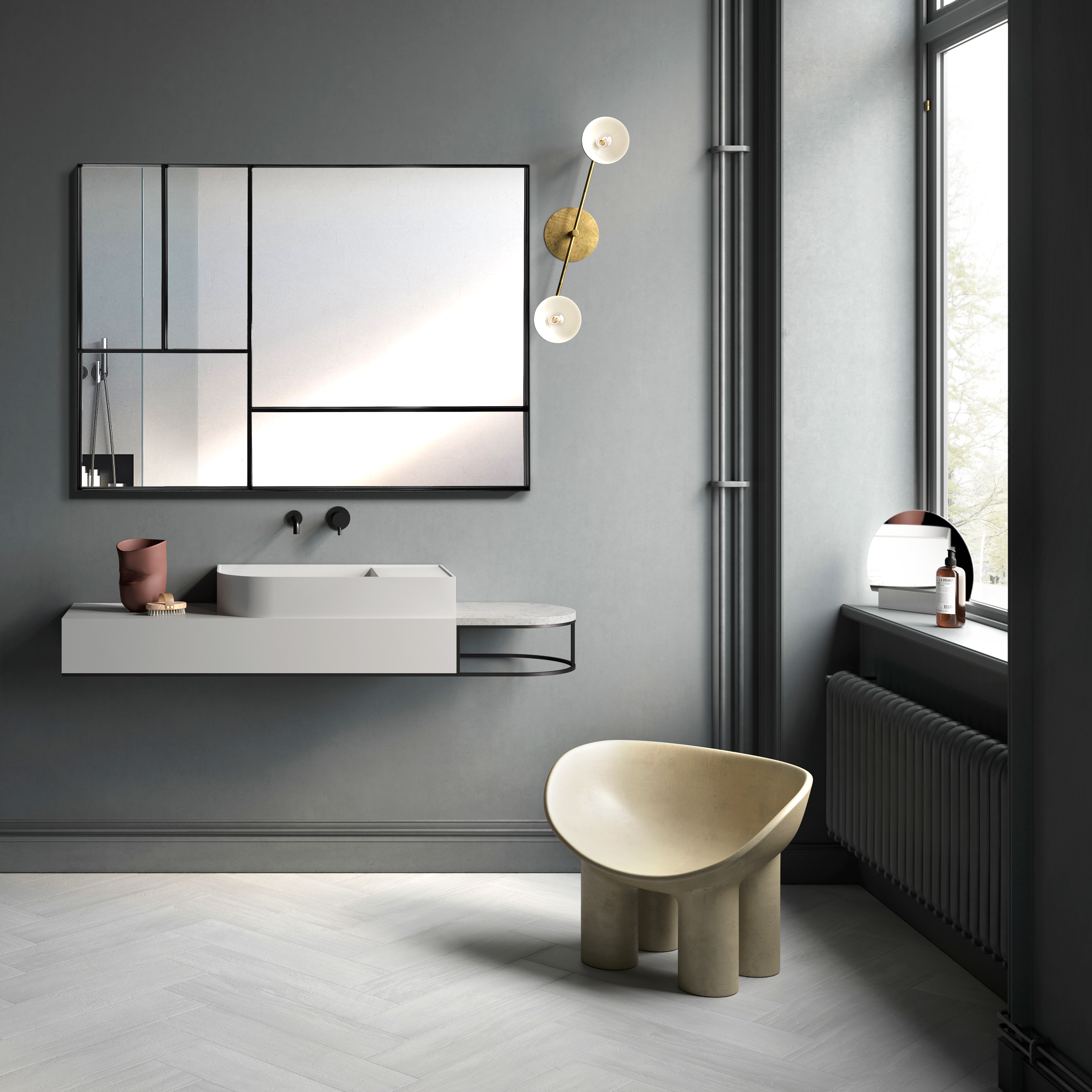 Miroir rectangulaire métal noir Drian INSPIRE, l.84 x H.114 cm - 9