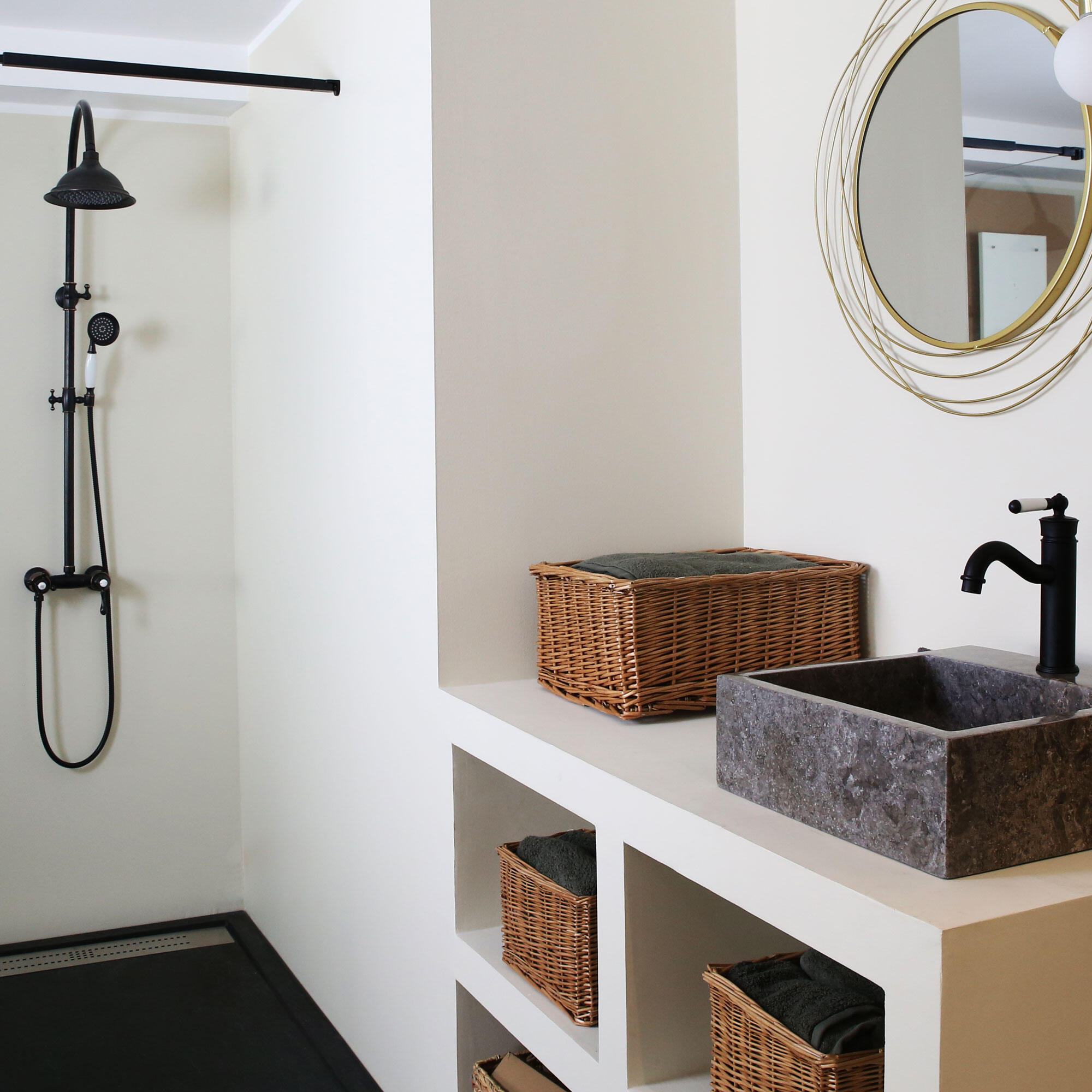 Colonne de douche mécanique ESSEBAGNO Leed Noir vieilli - 3