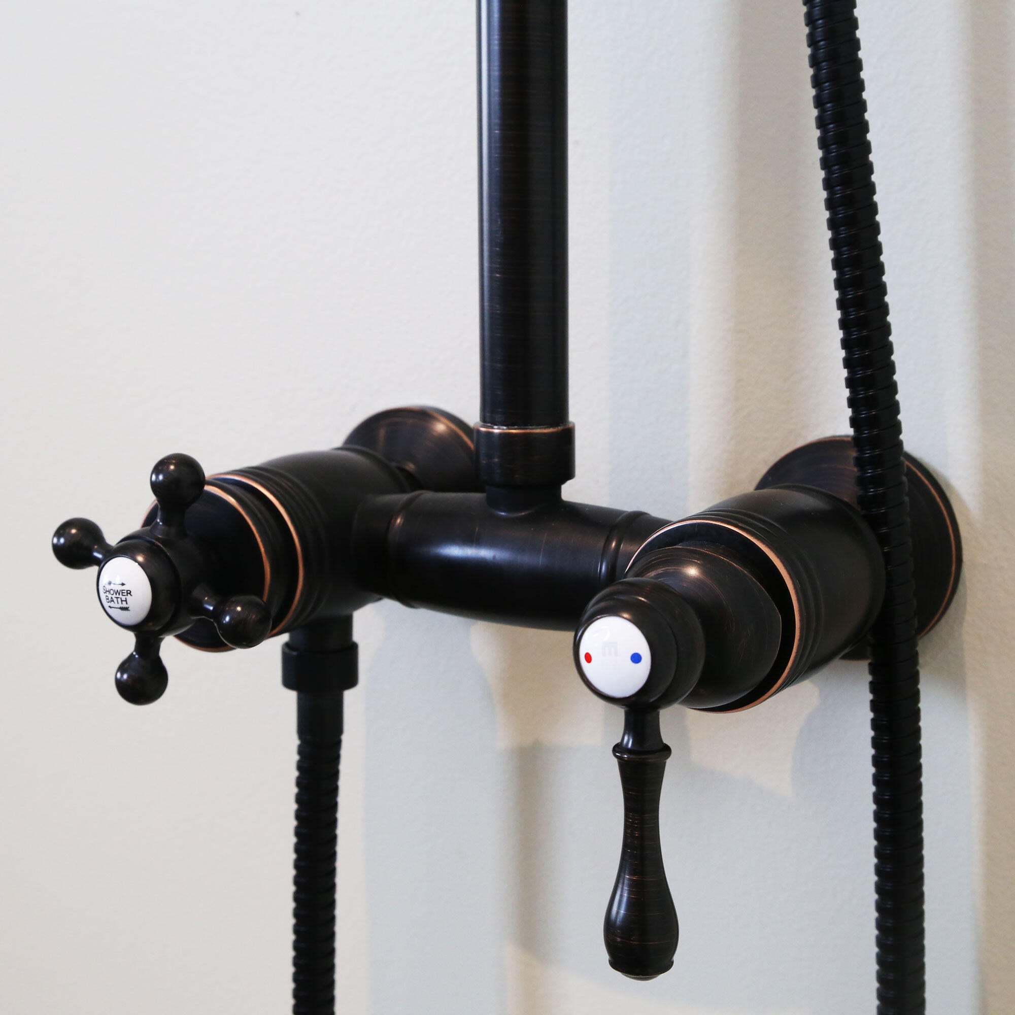 Colonne de douche mécanique ESSEBAGNO Leed Noir vieilli - 6