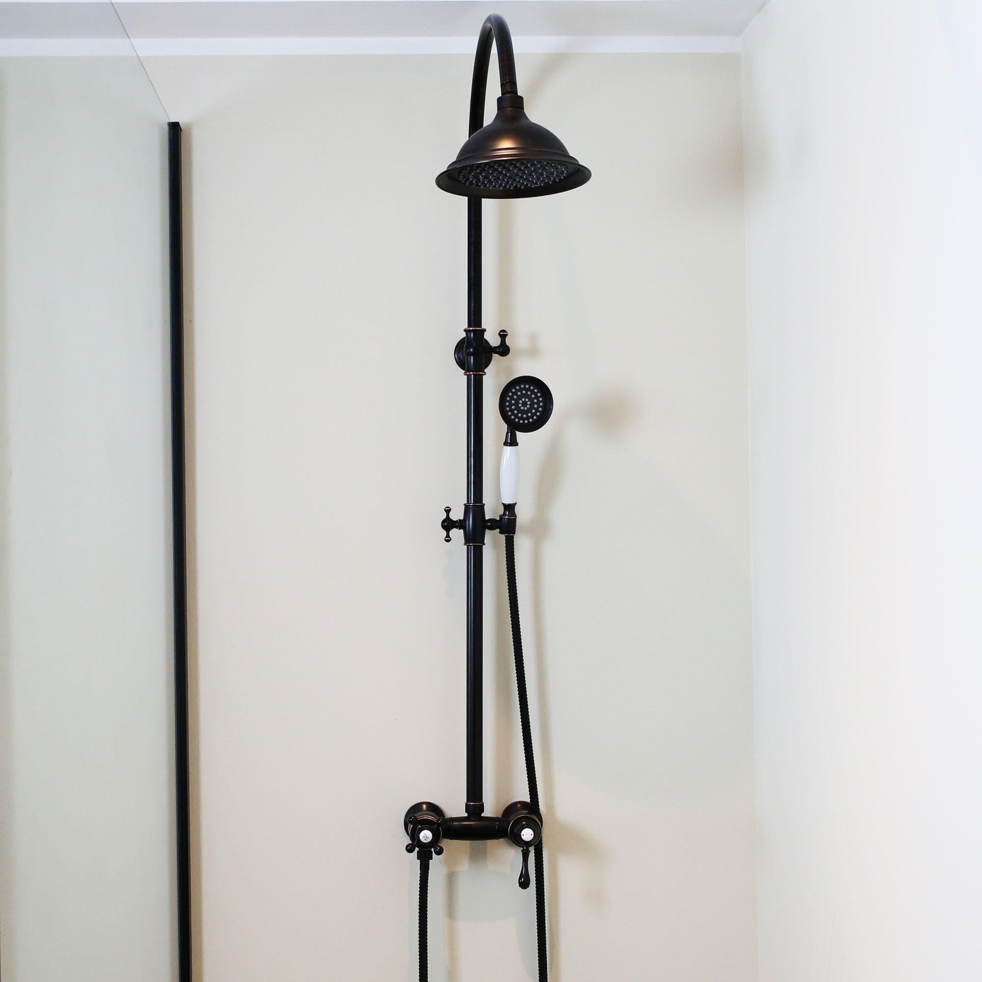 Colonne de douche mécanique ESSEBAGNO Leed Noir vieilli - 7