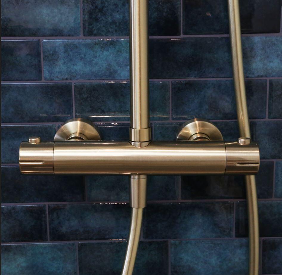 Colonne de douche thermostatique ESSEBAGNO Envol Or brossé - 2