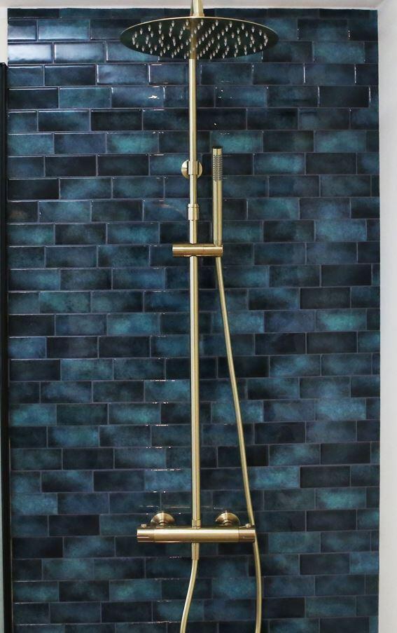 Colonne de douche thermostatique ESSEBAGNO Envol Or brossé - 4