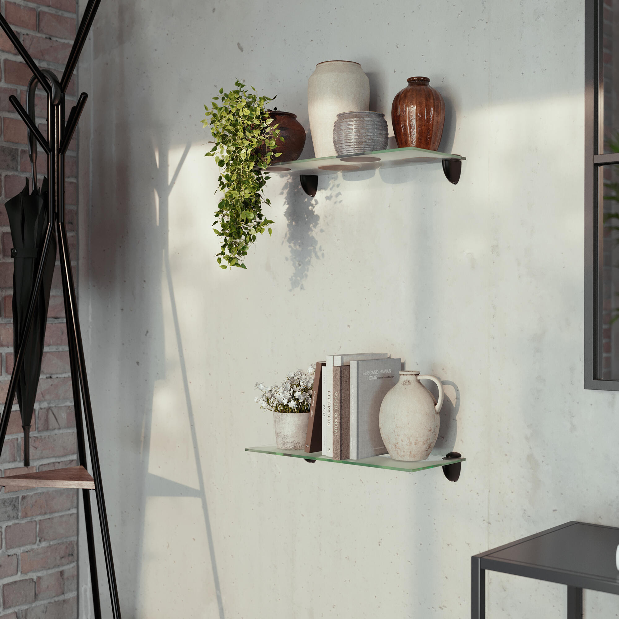 Lot de 2 clips pour tablette verre 2-6mm noir - 2