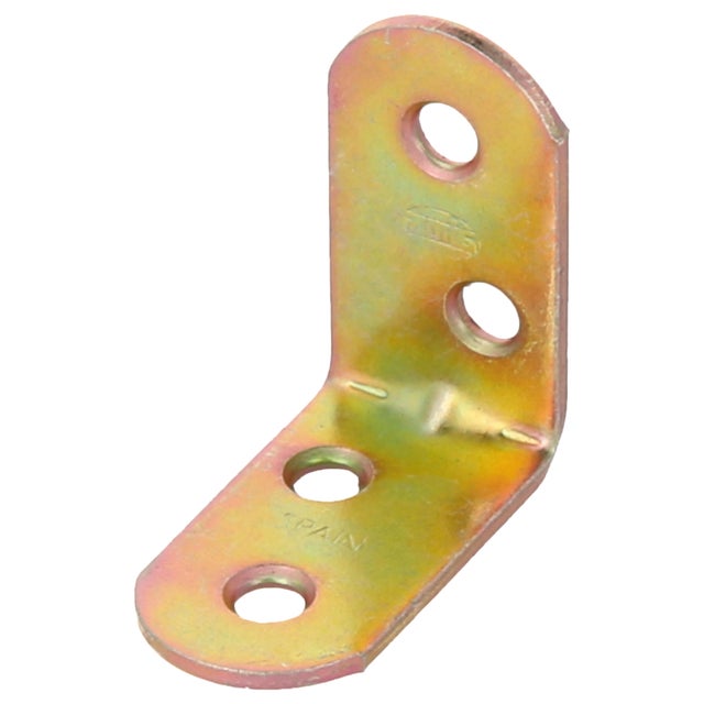 Escuadra ángulo de acero bicromatado de 40 x 40 x 19 mm