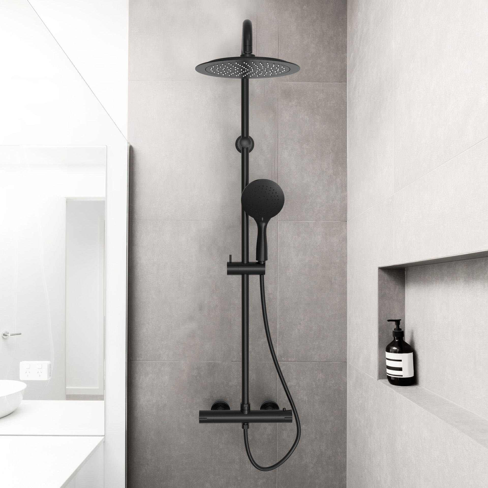 Colonne de douche thermostatique ESSEBAGNO Essegoia Noir - 3