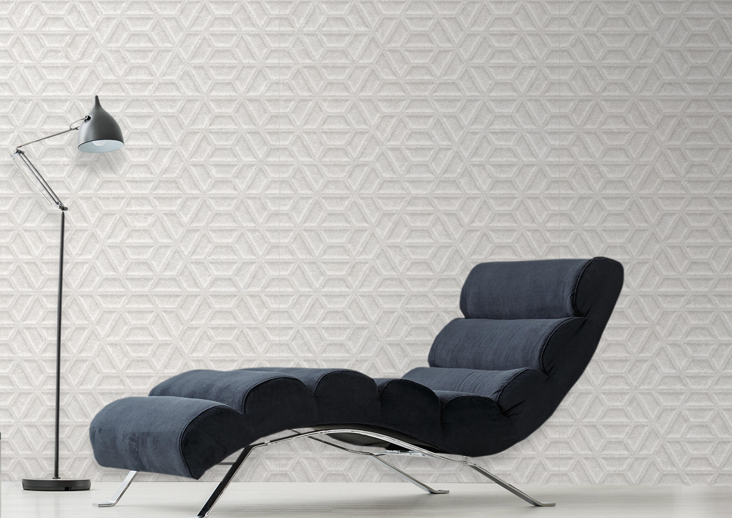 Azulejo cerámico New Draco efecto piedra white relieve 30x90 cm - 3