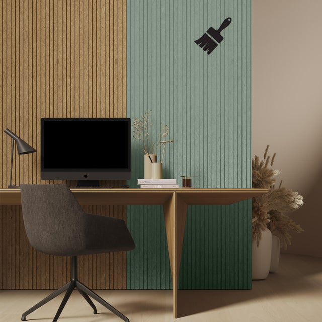 Revestimiento de pared palillería efecto 3D MDF Novo crudo personalizable de 260x16,7cm