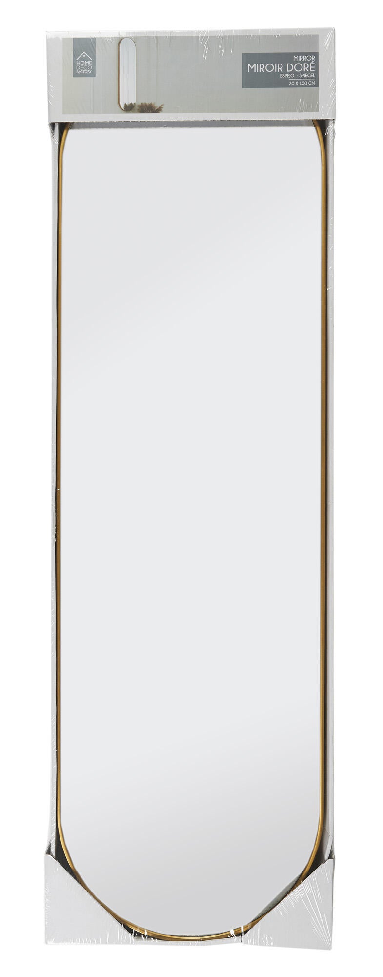 Espejo enmarcado de pared ovalado polipropileno dorado mate THE HOME DECO FACTORY de 30 x 100 cm - 4