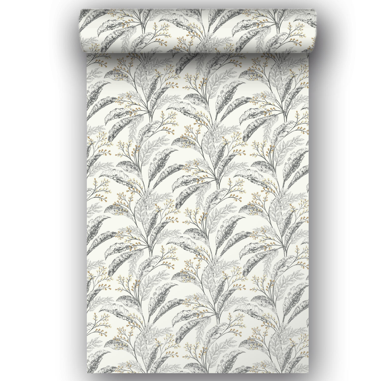 Papel pintado vinilo aplicación cola en pared Floral vegetal Nava beige  INSPIRE 53cmx10.05m lavable - 11