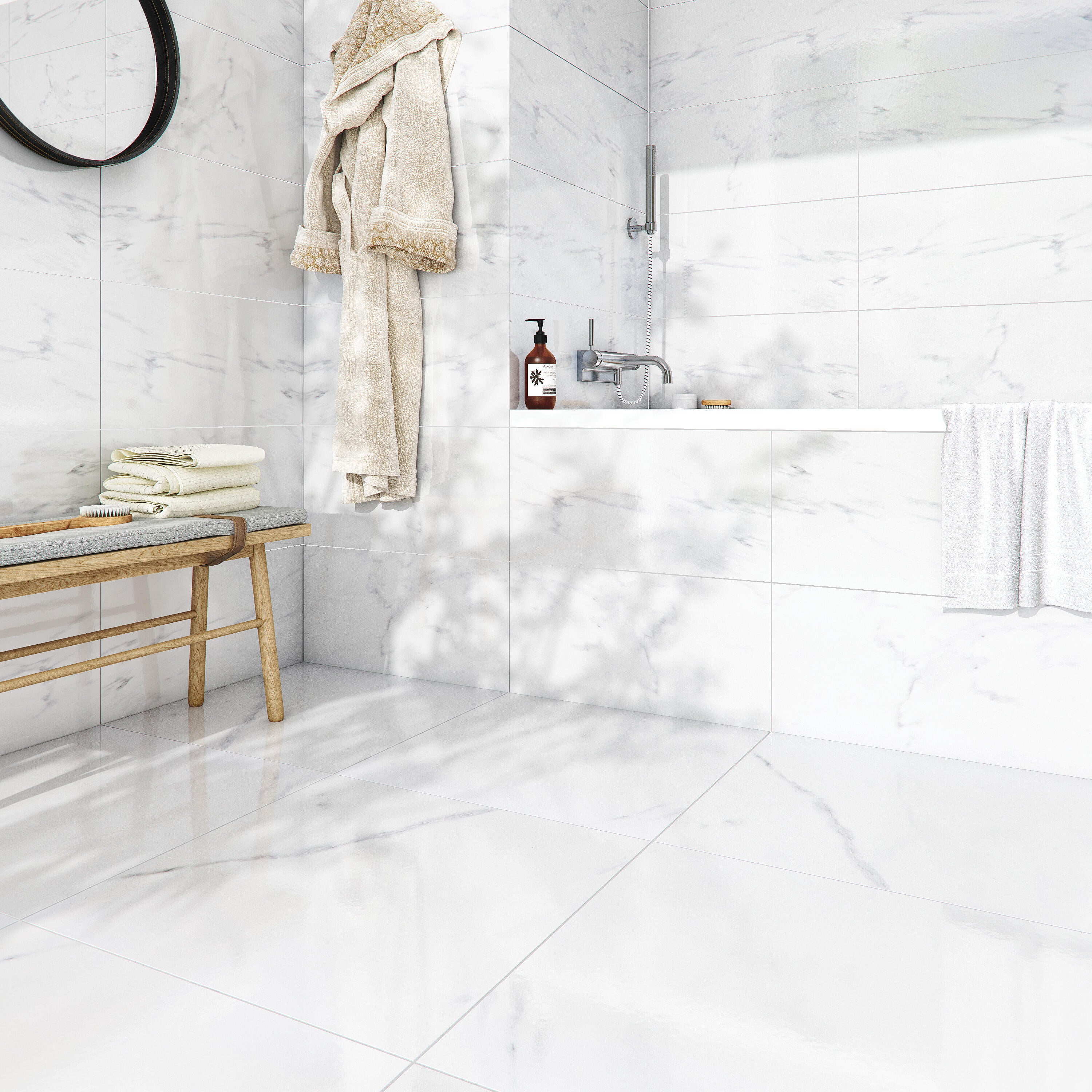 Echantillon carrelage sol et mur forte Santorini blanc - 3