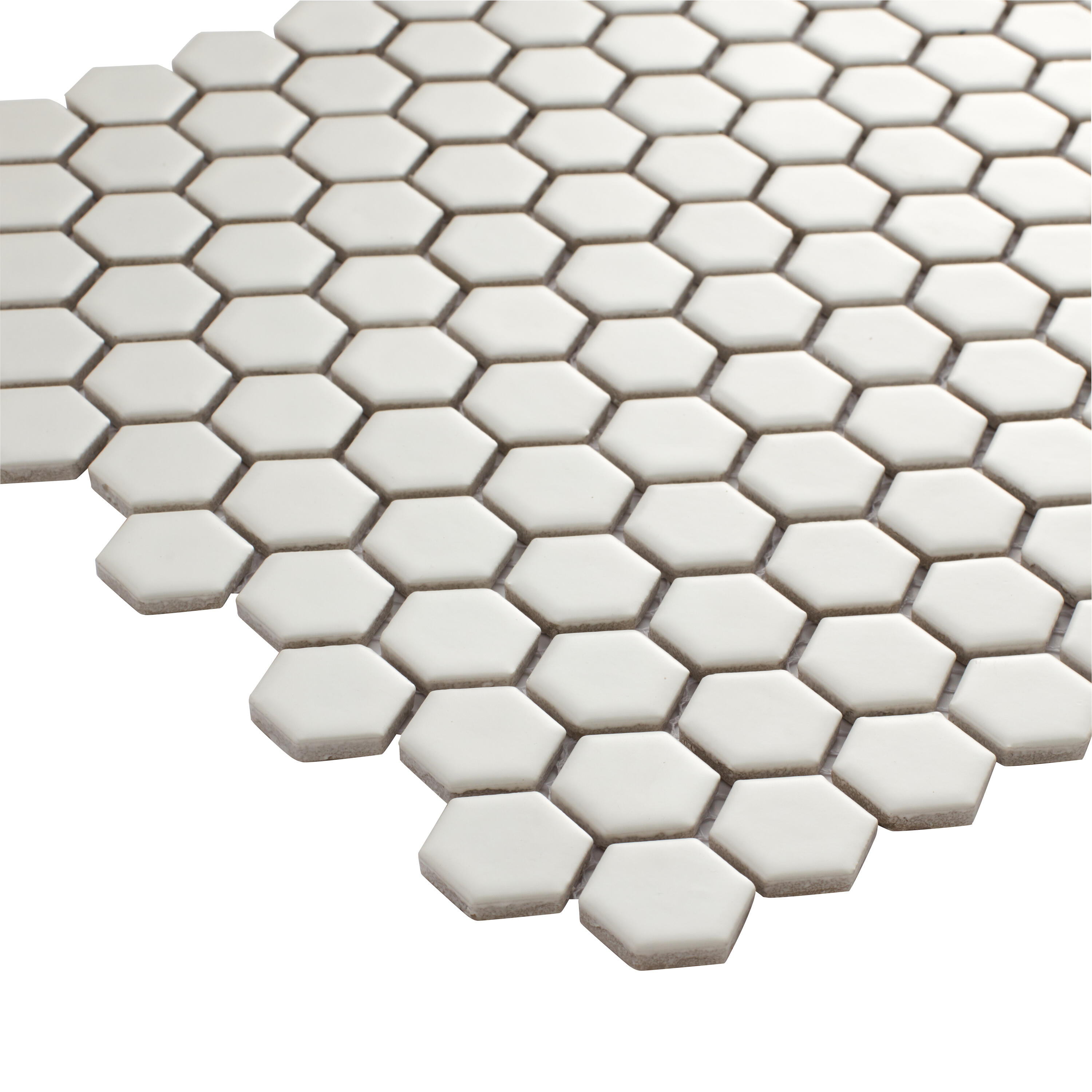 1 plaque de mosaïque Hexagon porcelaine blanc 32 x 27.5 cm ARTENS - 4