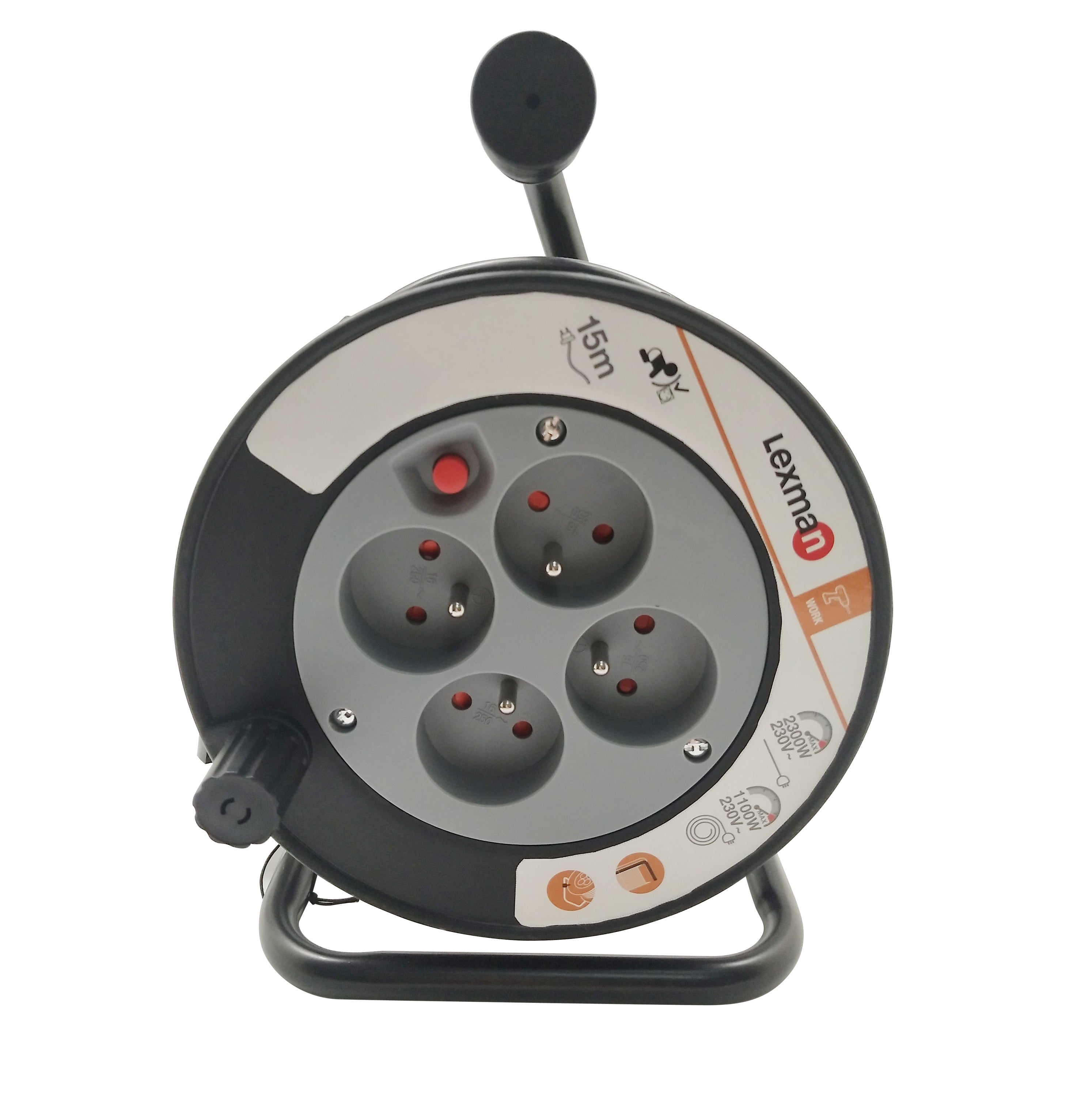 Enrouleur de câble électrique ménager L.15 m ho5vvf 3g1, LEXMAN - 4