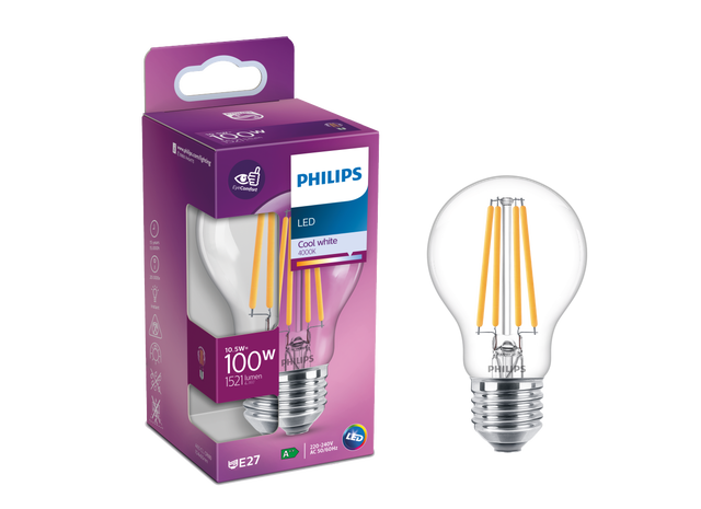 Żarówka LED E27 10,5 W = 100 W 1521 lm Zimna biel Philips