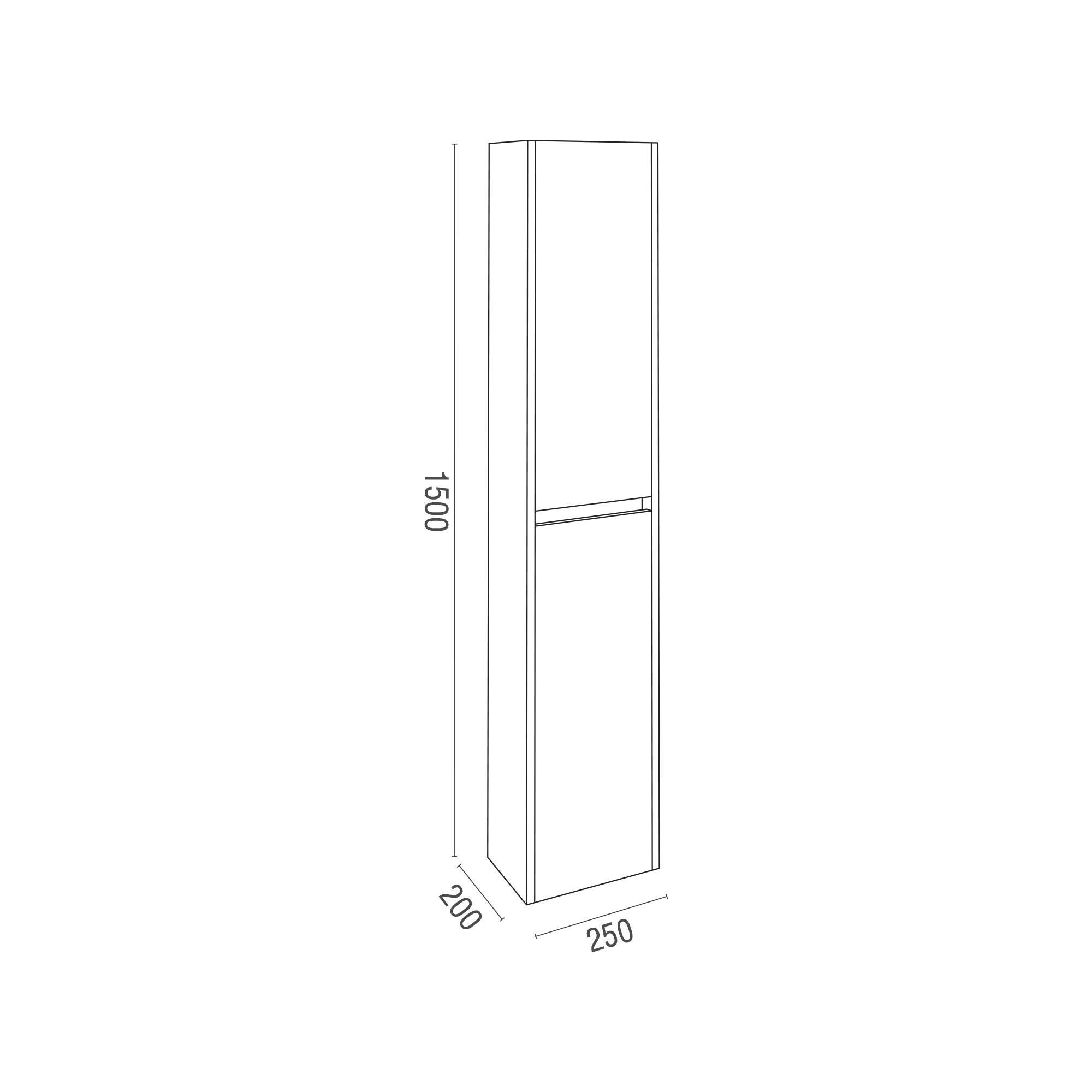 Móvel alto suspenso 25x20x150 cm branco Mini - 5