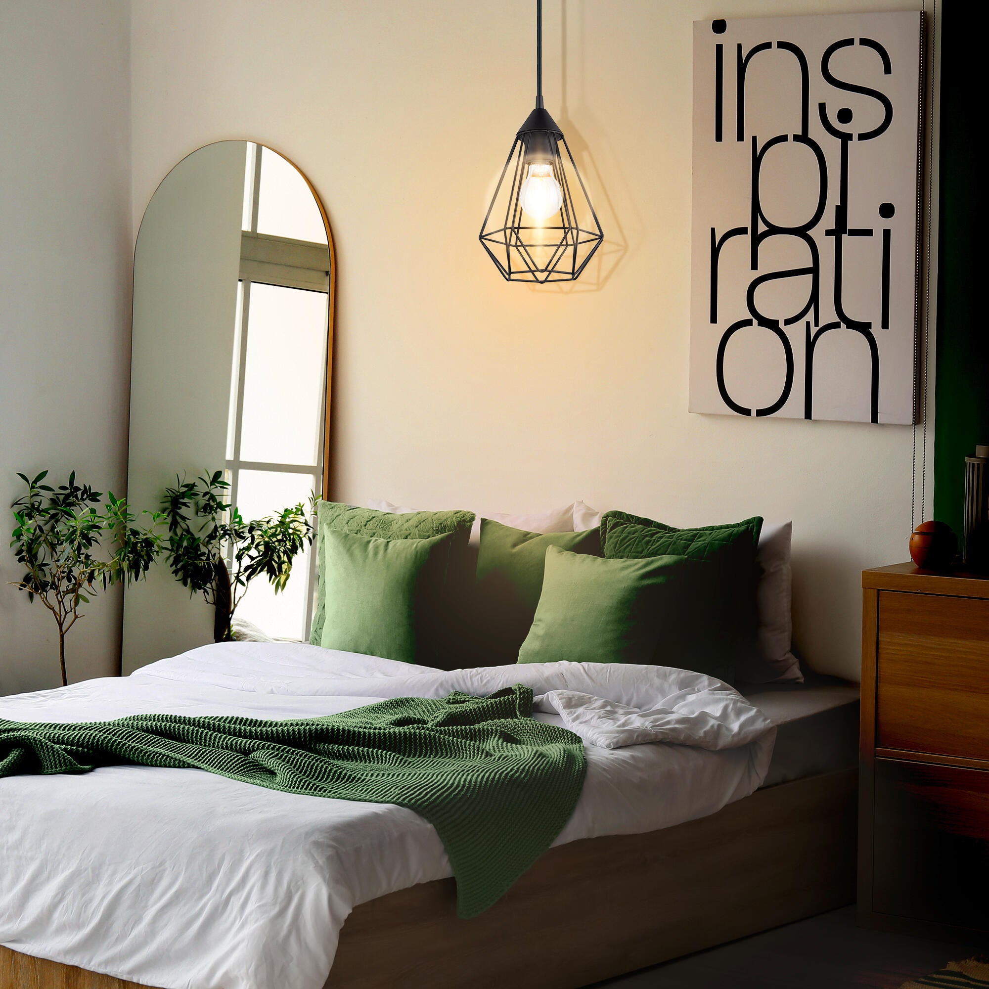 Suspensão Graha D17.5cm E27 preto Inspire - 4