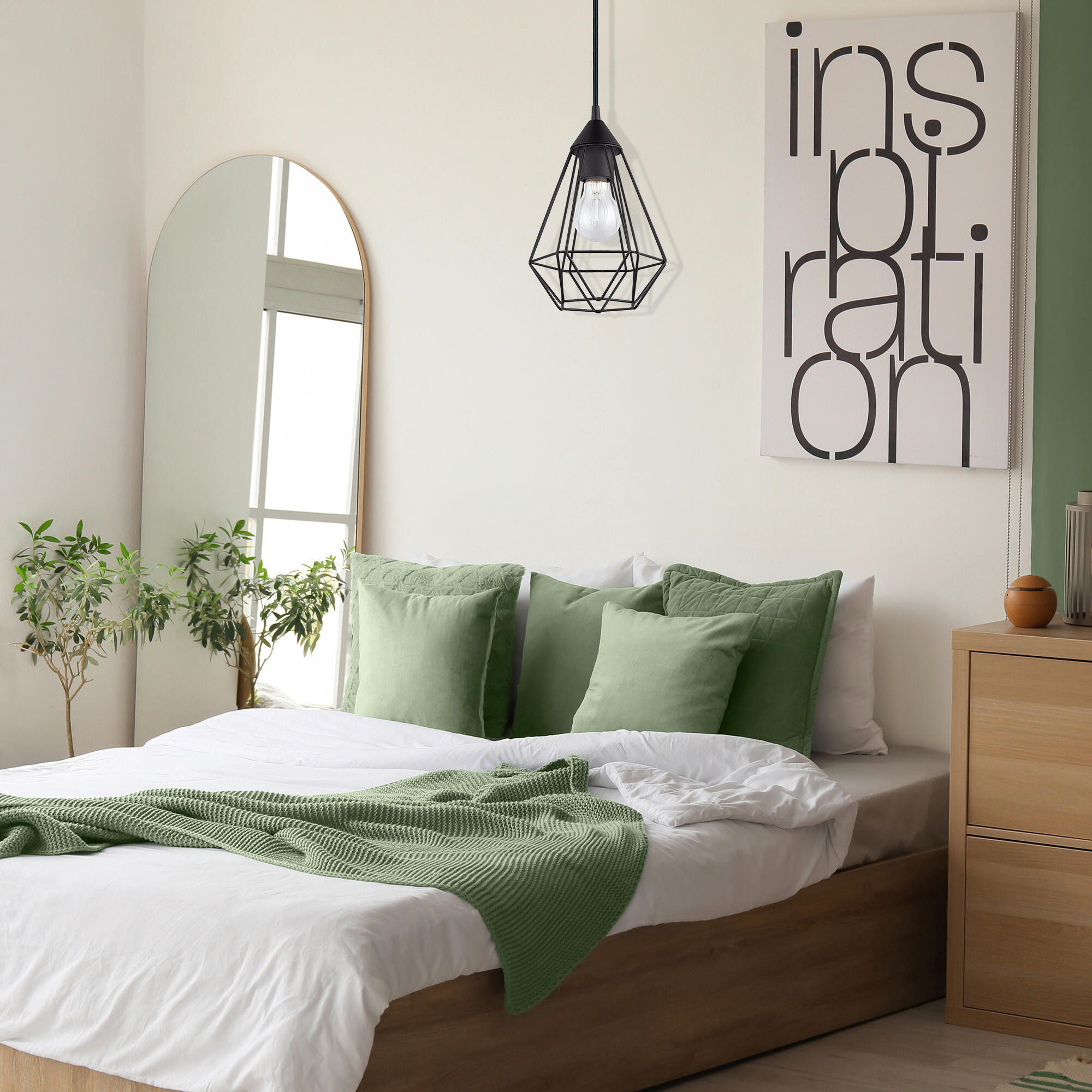 Suspensão Graha D17.5cm E27 preto Inspire - 9