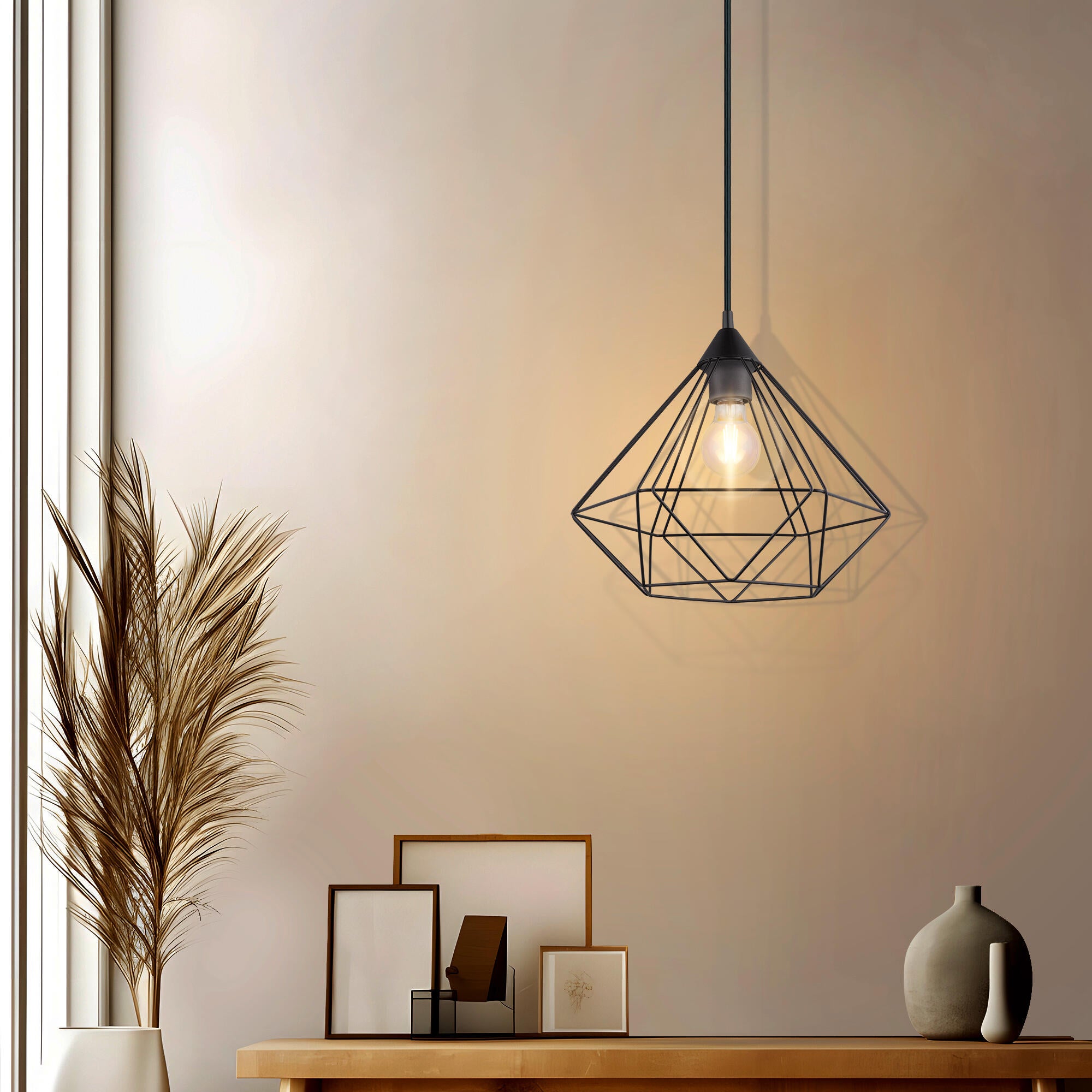 Suspensão Graha D32.5cm E27 preto Inspire - 3