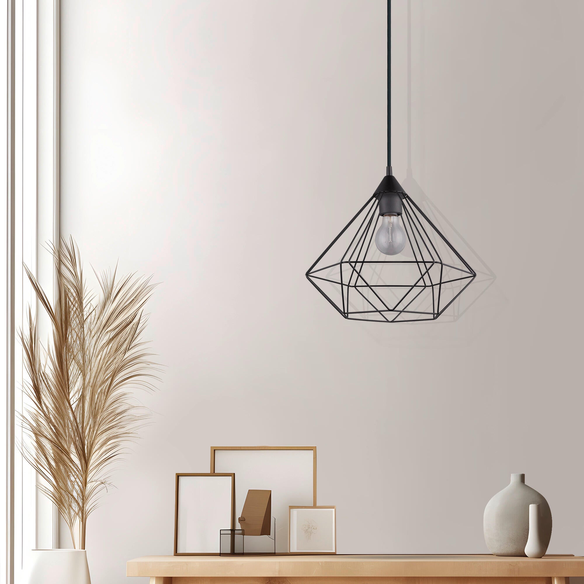 Lámpara de techo colgante de acero negra 32.5 cm Graha INSPIRE 1 luz E27. Altura máxima 110 cm - 10