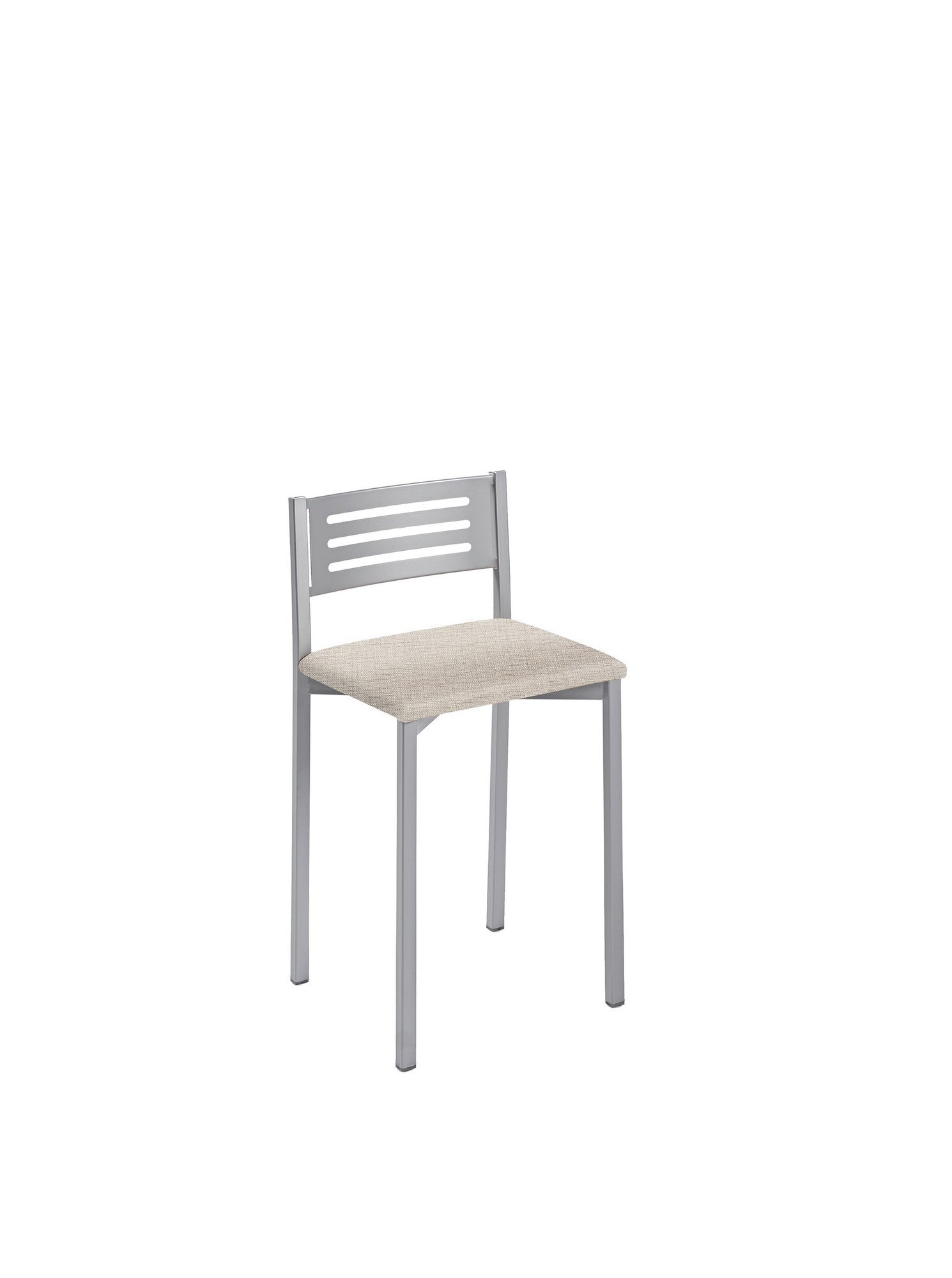 Taburete bajo de cocina respaldo kelsa armazón aluminio asiento michigan piedra