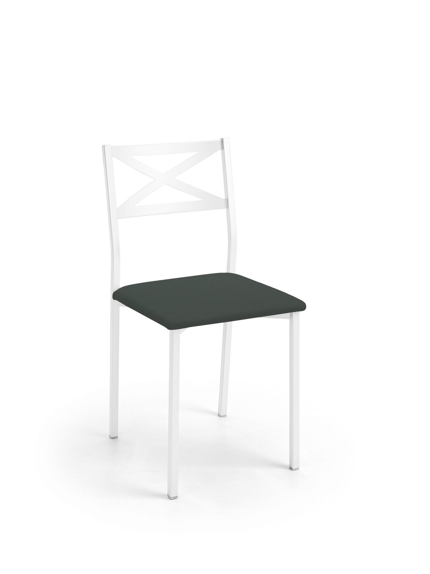 Silla de cocina bárbara textil silver grafito 38x86x47cm