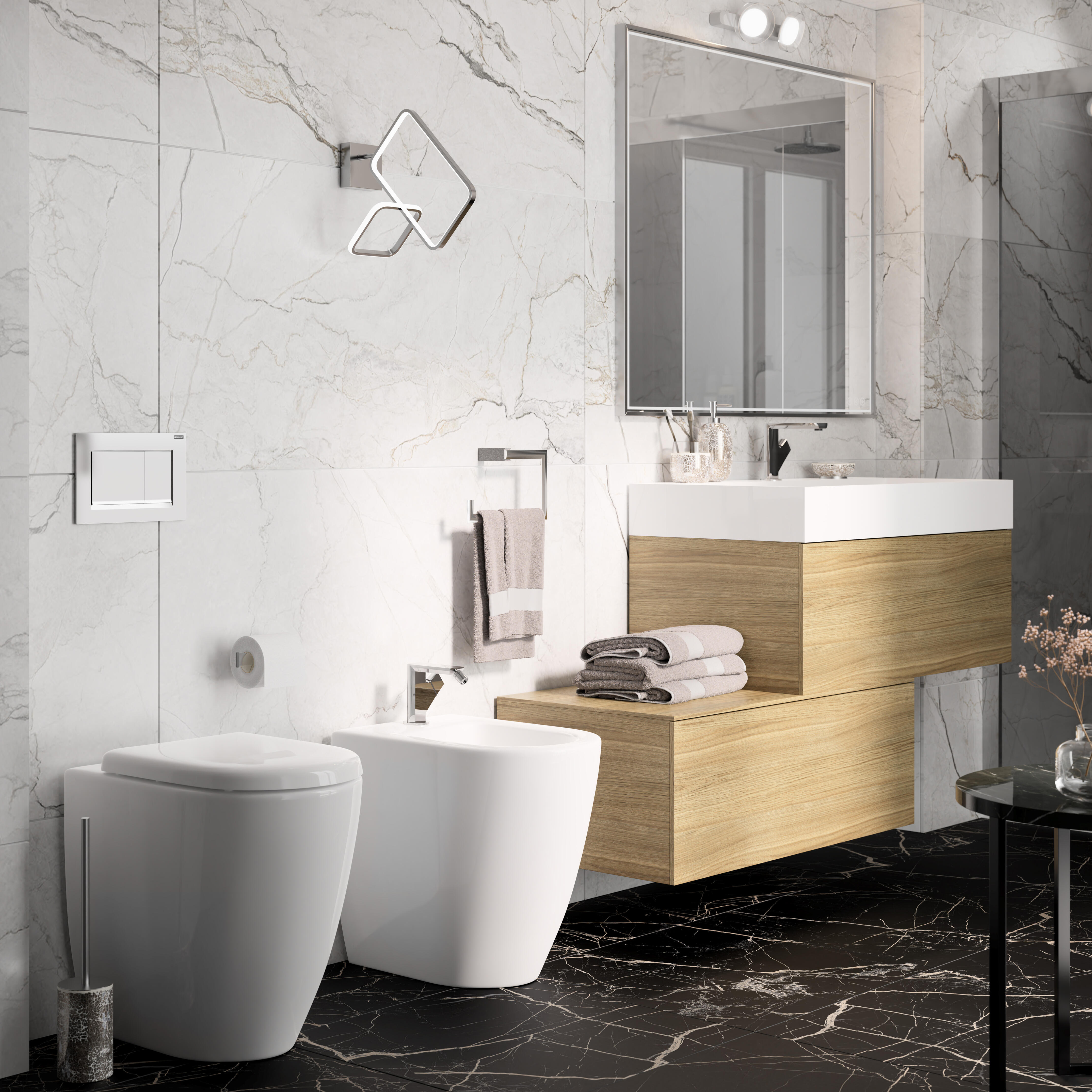 Piastrella da pavimento e rivestimento interno 60 x 120 cm Sp. 9 mm rettificato Blush in gres porcellanato smaltato bianco opaco traffico medio forte (pei 3/5) R9 1.44 mq - 2