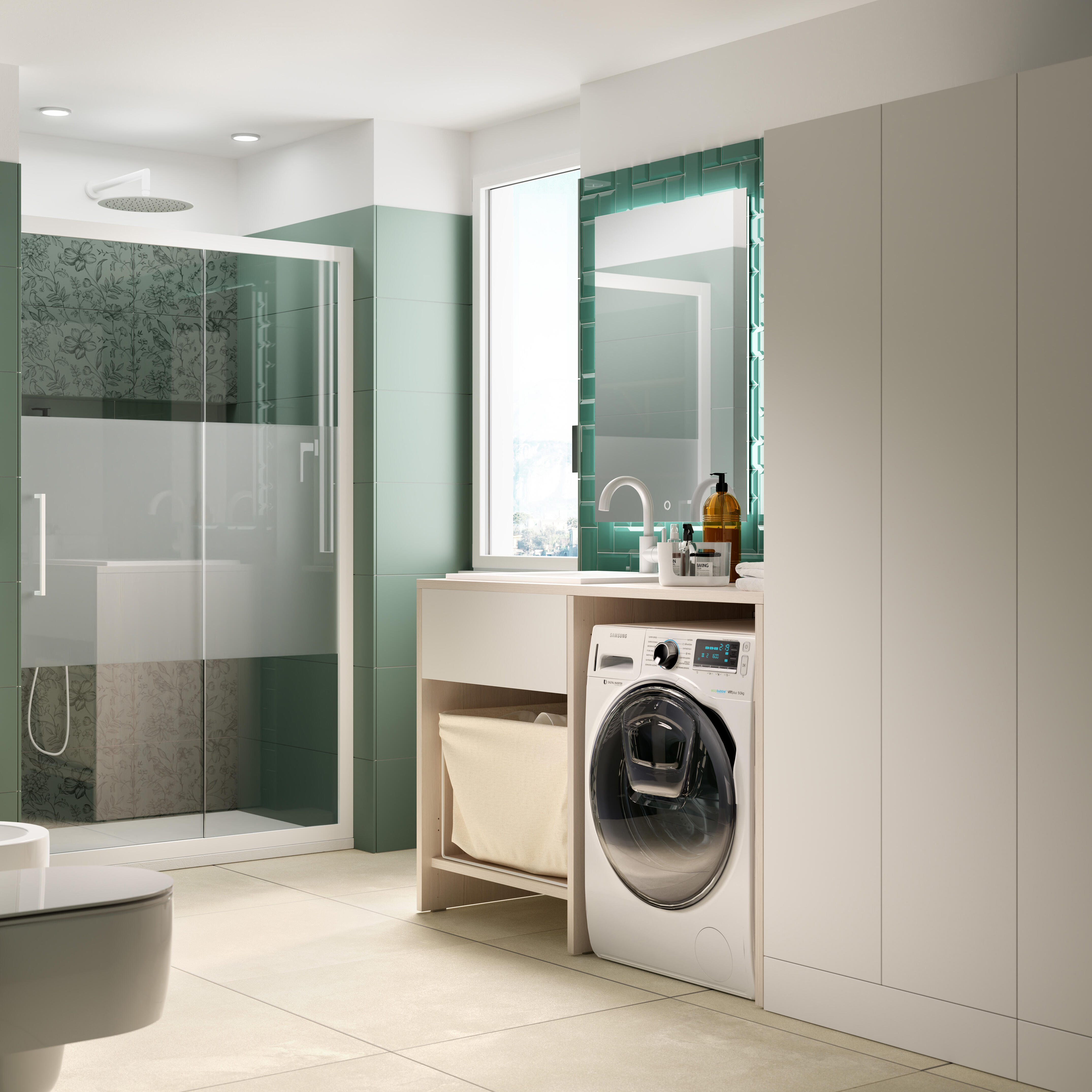 Porta doccia scorrevole Record, L 117-121 cm x H 195 cm x SP 6 mm, profilo bianco, vetro smerigliato - 3