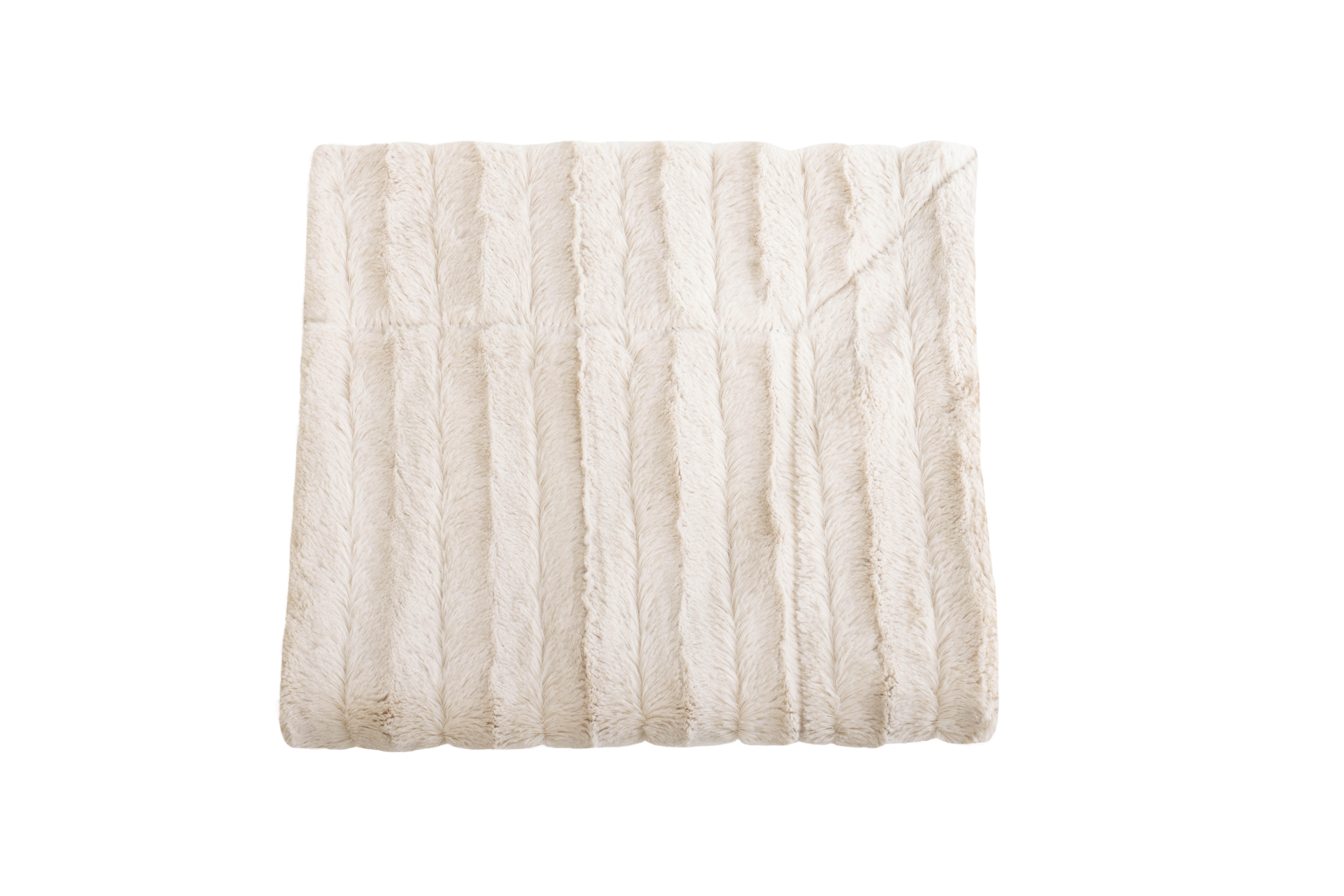 Manta Berguen rectangular poliéster liso beige 130x170 cm - 2