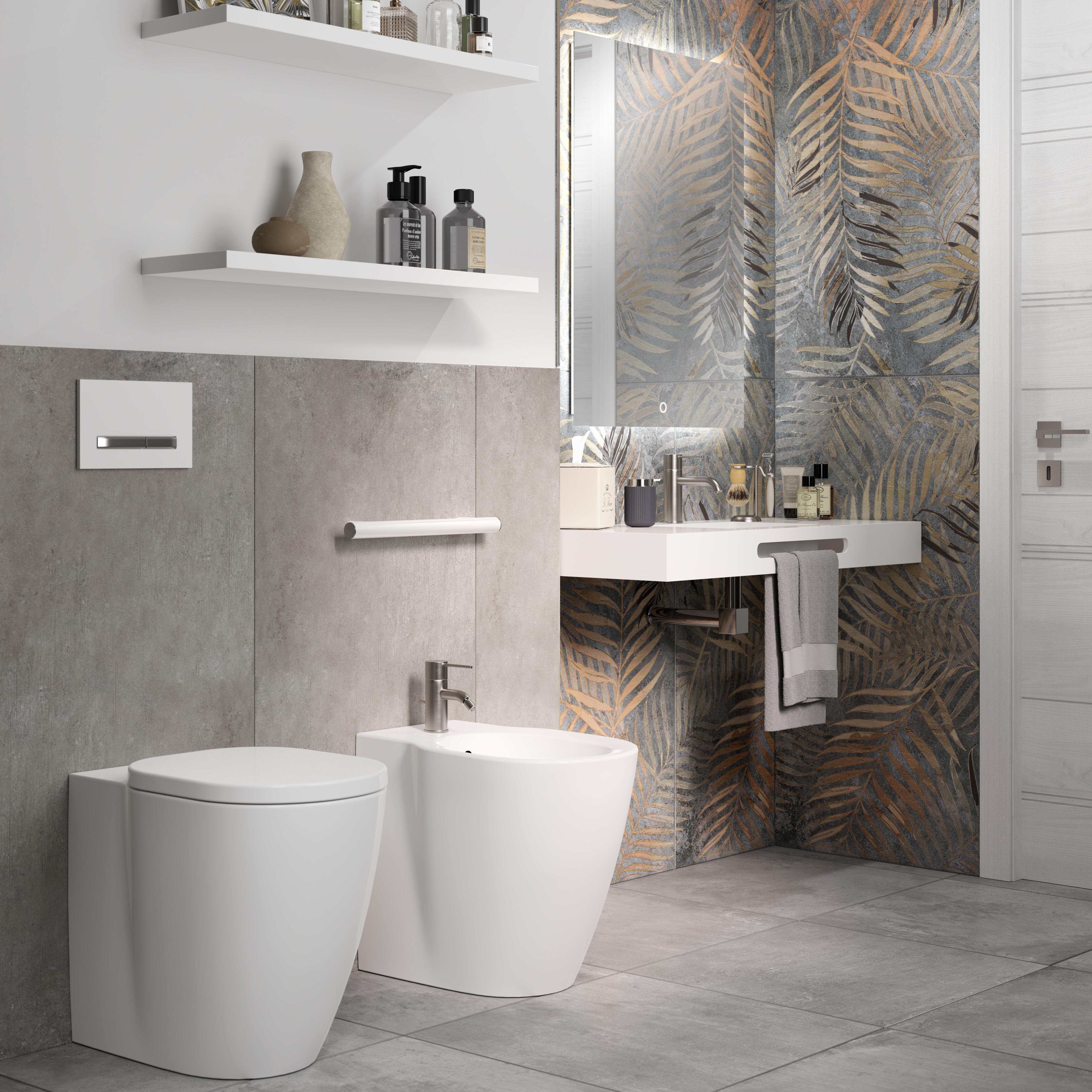 Piastrella da pavimento e rivestimento interno in gres porcellanato 60 x 120 cm rettificato smaltato oro e nero opaco Felce R9 traffico medio (pei 2/5) Sp. 9.5 mm 1.44 mq - 3