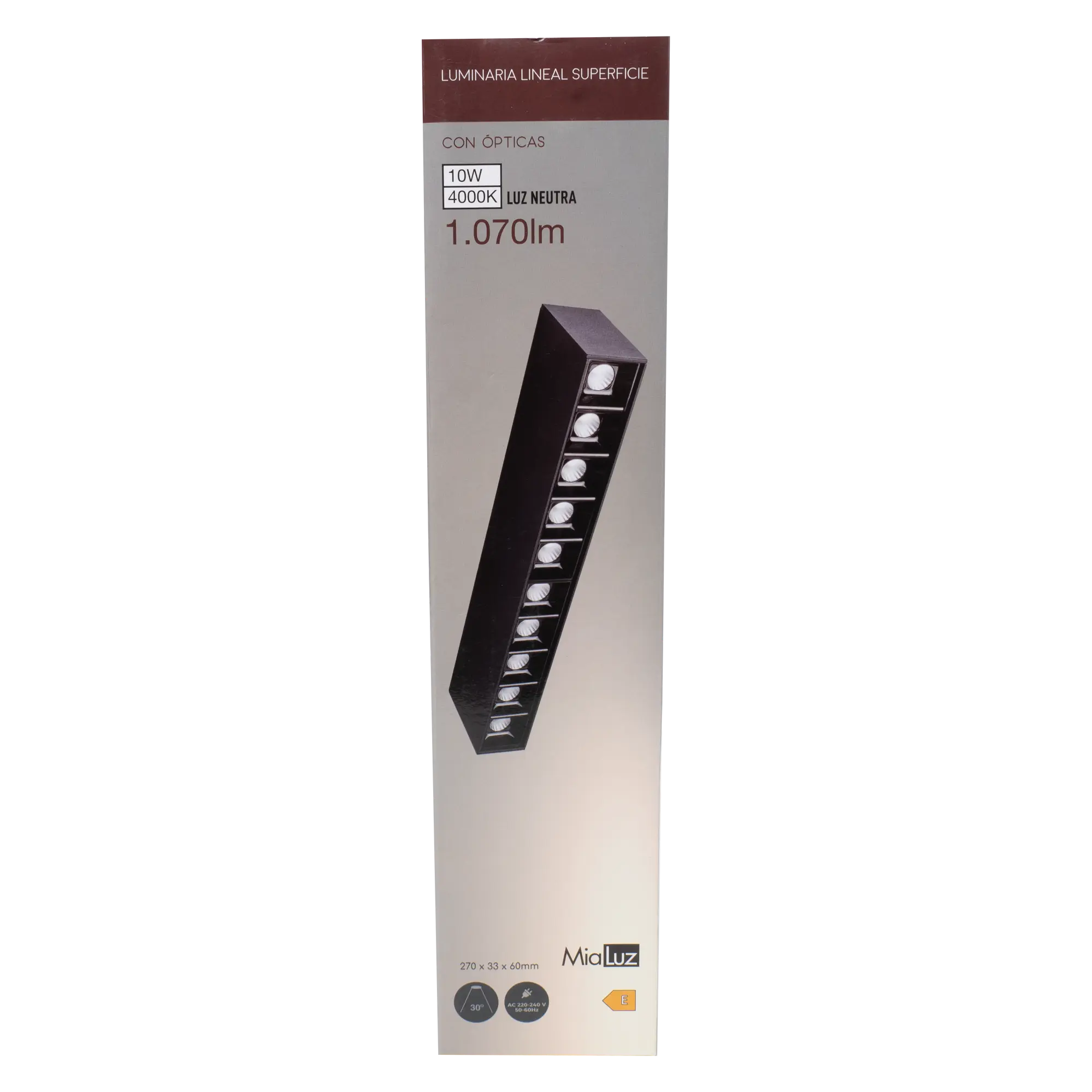 Downlight superficie lineal alverlamp cuadrado negro 970 lm 27 cm