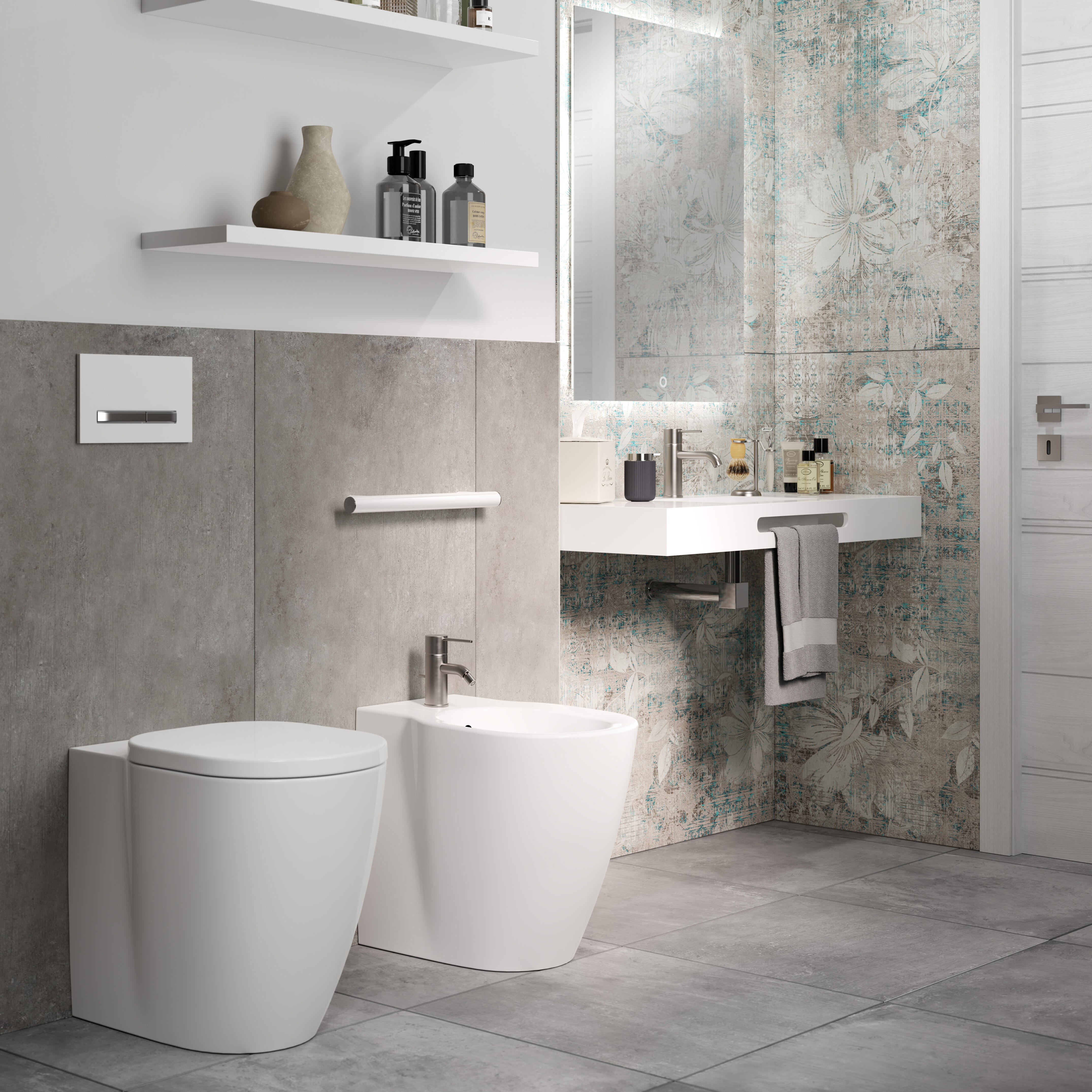 Rubinetto per lavabo a canna bassa getto laminare cristallino TAYRONA nichel satinato HUBER H 16.4 cm - 4