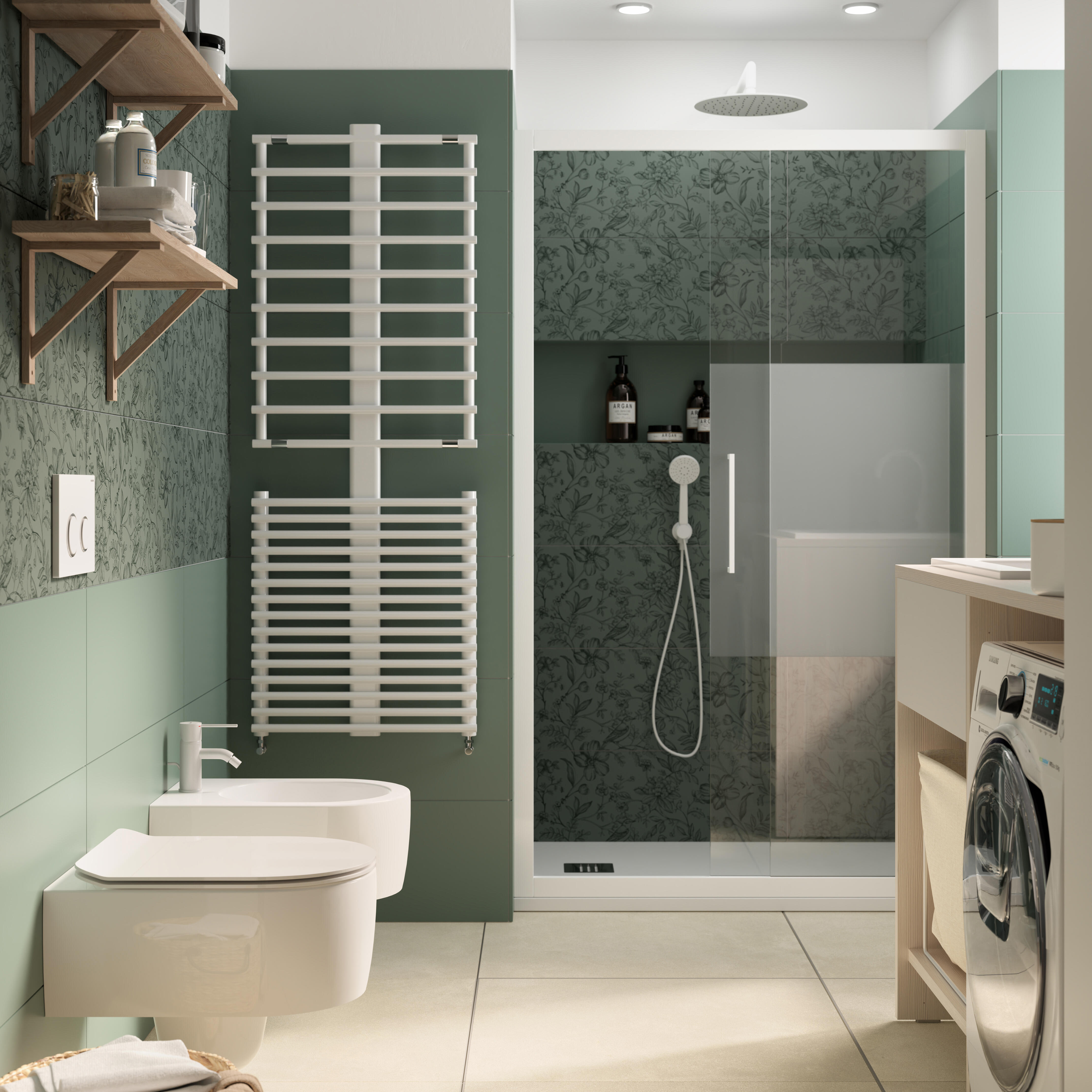 Porta doccia scorrevole Record, L 117-121 cm x H 195 cm x SP 6 mm, profilo bianco, vetro smerigliato - 2